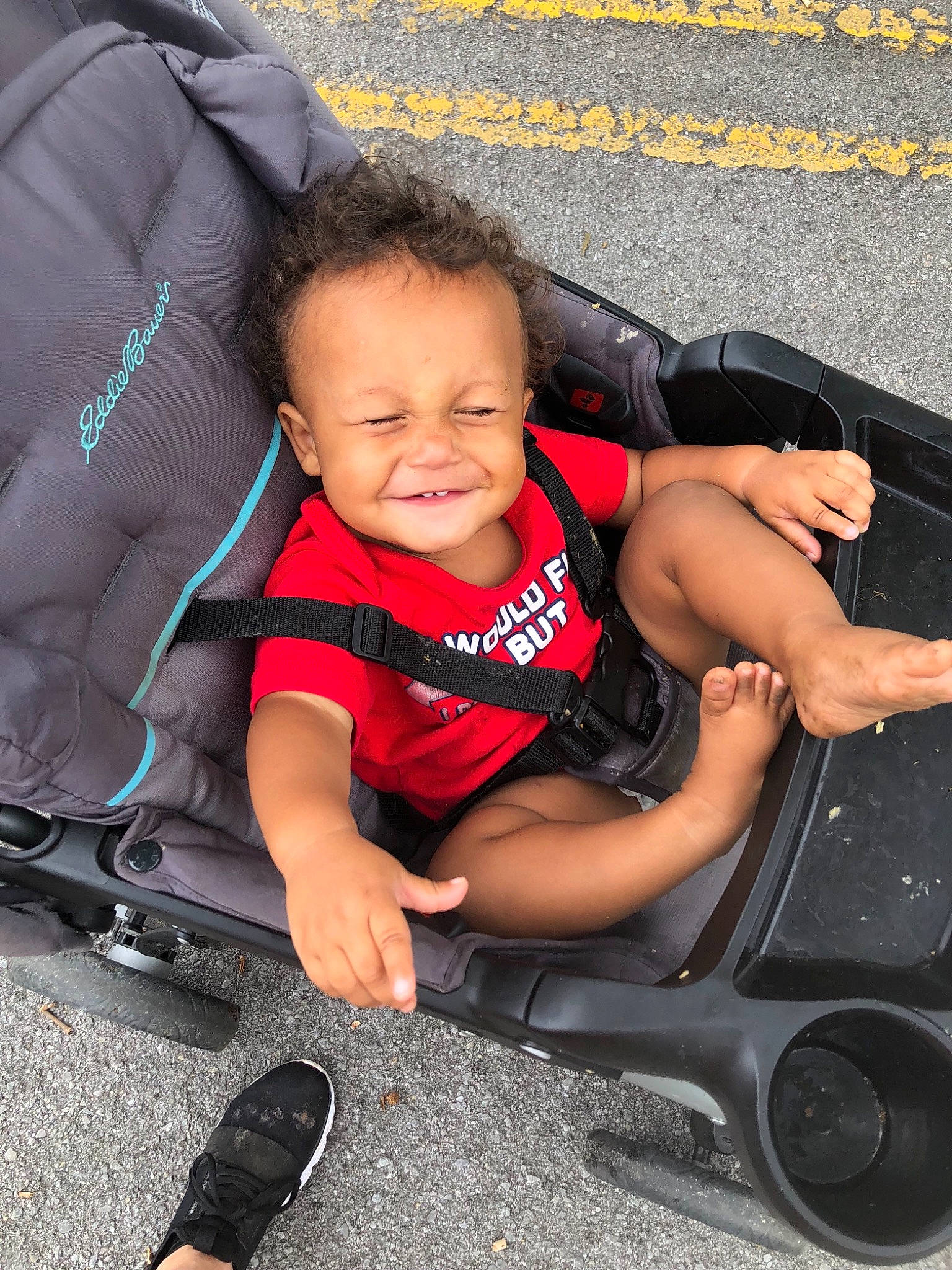 Brian joined the competition — help win amazing prizes! baby_carriage, baby_products, child, family_car, joy, leg, person, product, sitting, smile, toddler, vehicle