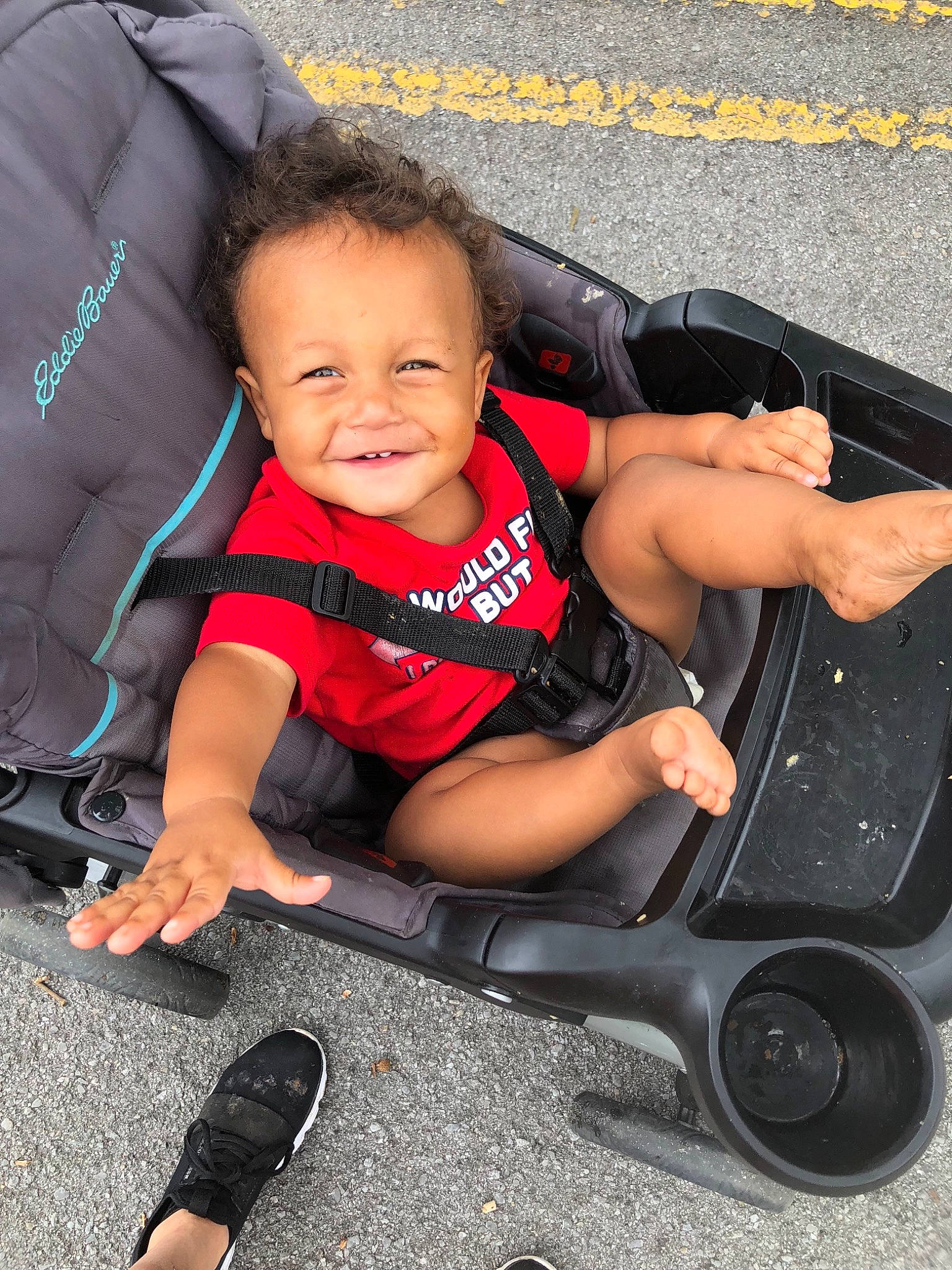 Brian joined the competition — help win amazing prizes! auto_part, baby, baby_carriage, baby_products, car_seat, child, fun, joy, leg, person, product, sitting, smile, toddler, vacation, vehicle