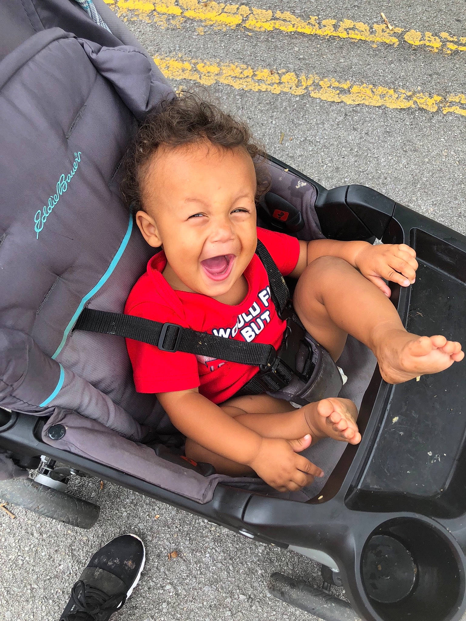 Brian joined the competition — help win amazing prizes! baby, baby_carriage, baby_products, car_seat, child, person, product, sitting, smile, toddler, vacation