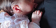 Constance participe au concours pour gagner de l'argent avec cette photo : adult, baby, closeup, clothing, comfort, face, hand, indoor, infant, lace, newborn, parent, peaceful, person, portrait, resting, skin, sleeping, soft_light, tender