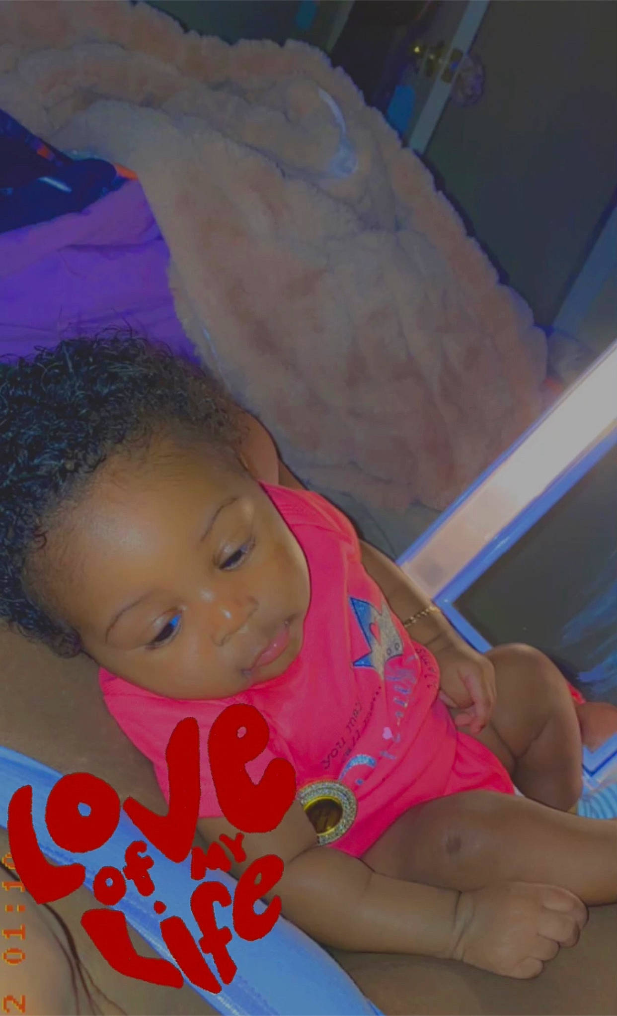 Aliyah joined the competition — help win amazing prizes! baby, baby_toddler_clothing, black_hair, cheek, child, chin, eye, eyebrow, facial_expression, forehead, fun, hairstyle, happy, leisure, lip, mouth, nose, person, pink, skin