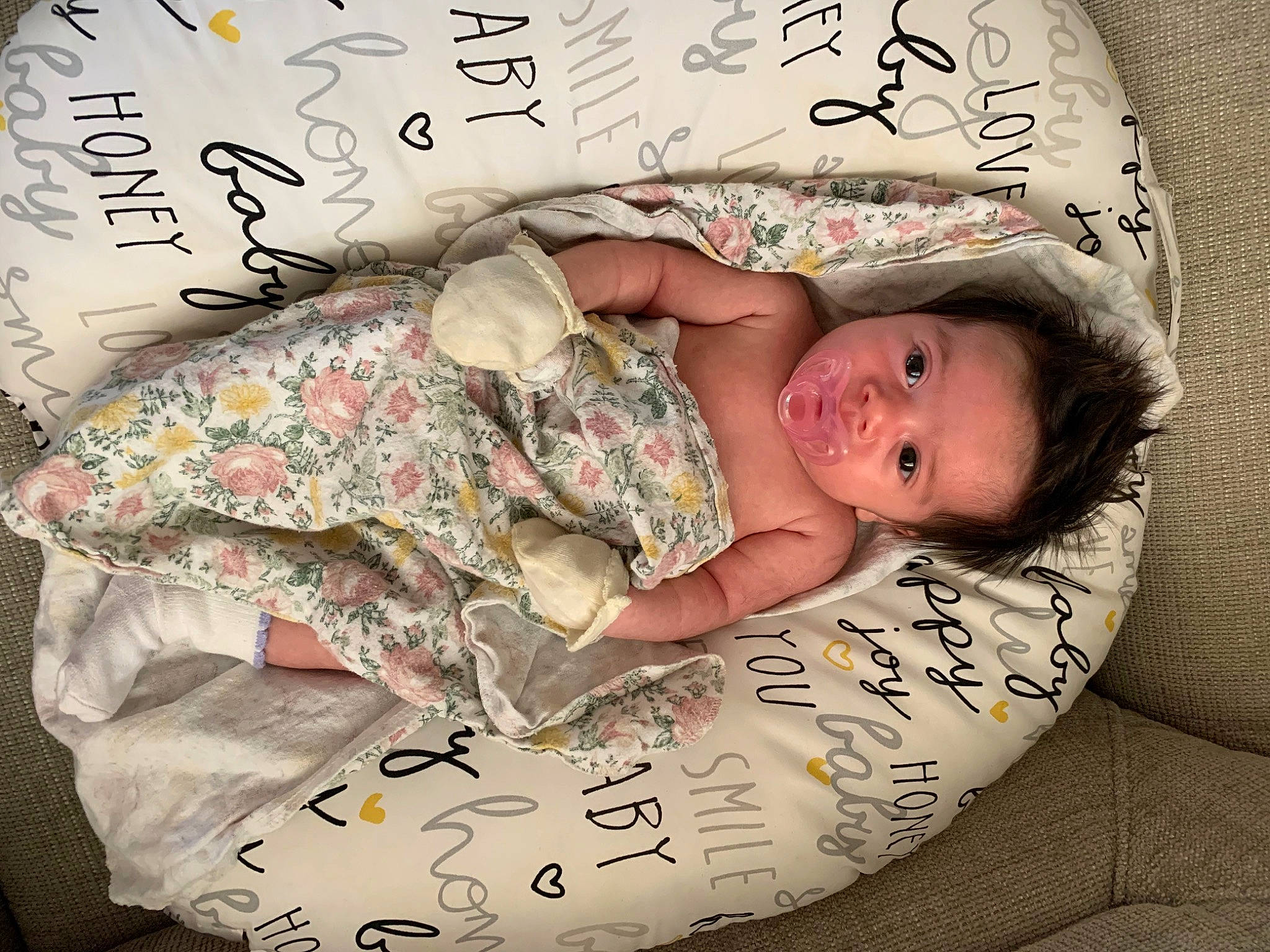 Kallie Jade is registered to the contest to win money with this photo: baby, baby_products, baby_safety, baby_sleeping, baby_toddler_clothing, bedding, bedtime, child, comfort, font, happy, linens, pattern, person, product, room, sleeve, smile, textile, toddler