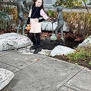 Gracie joined the competition — help win amazing prizes! adult, child, clothing, coat, face, female, flagstone, footwear, girl, head, male, man, pants, path, person, photography, portrait, shoe, slate, walkway