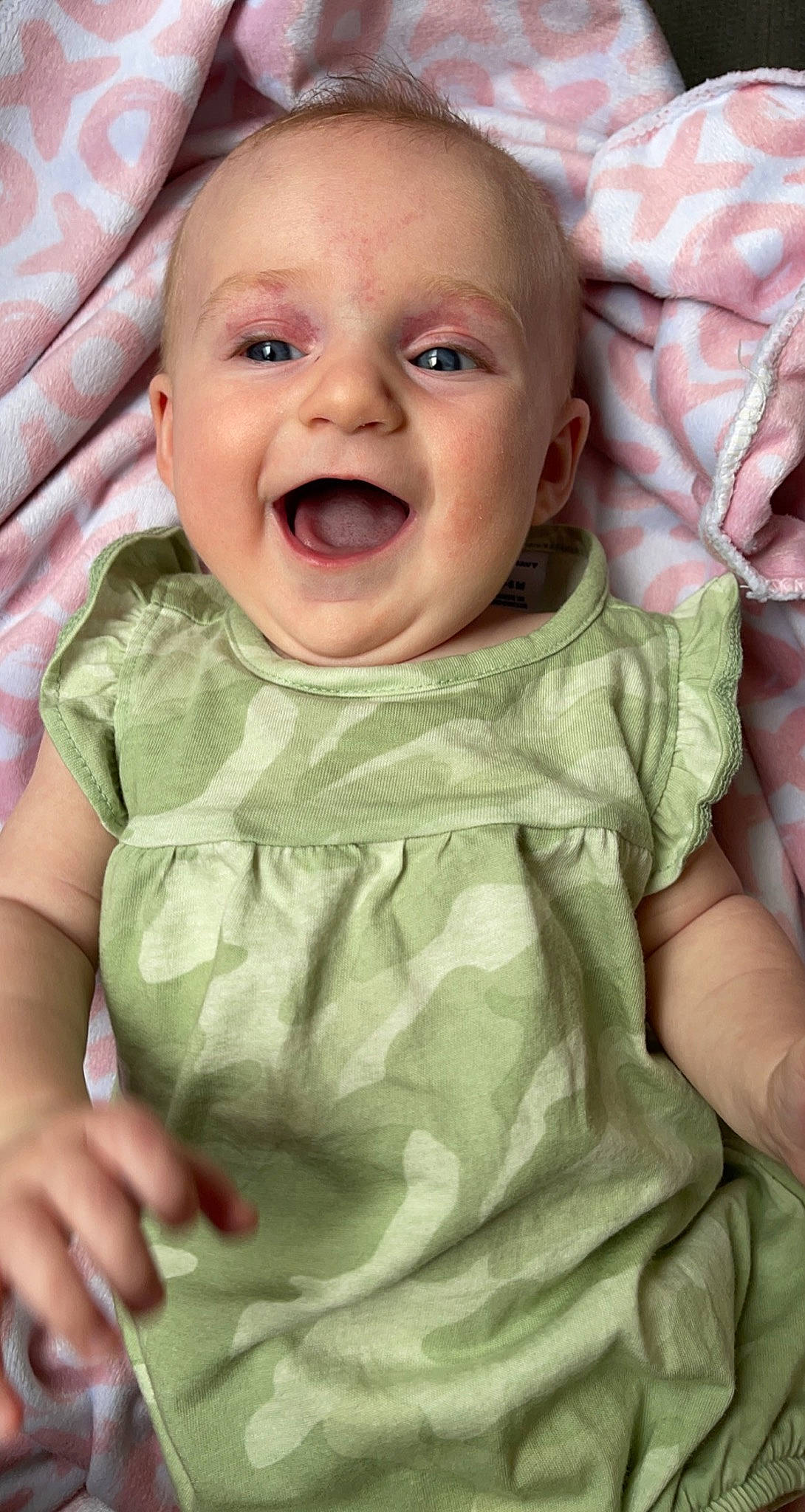 Ava joined the competition — help win amazing prizes! arm, baby, baby_toddler_clothing, cheek, chin, eye, face, finger, gesture, hand, happy, iris, lip, mouth, neck, nose, person, pink, skin, sleeve