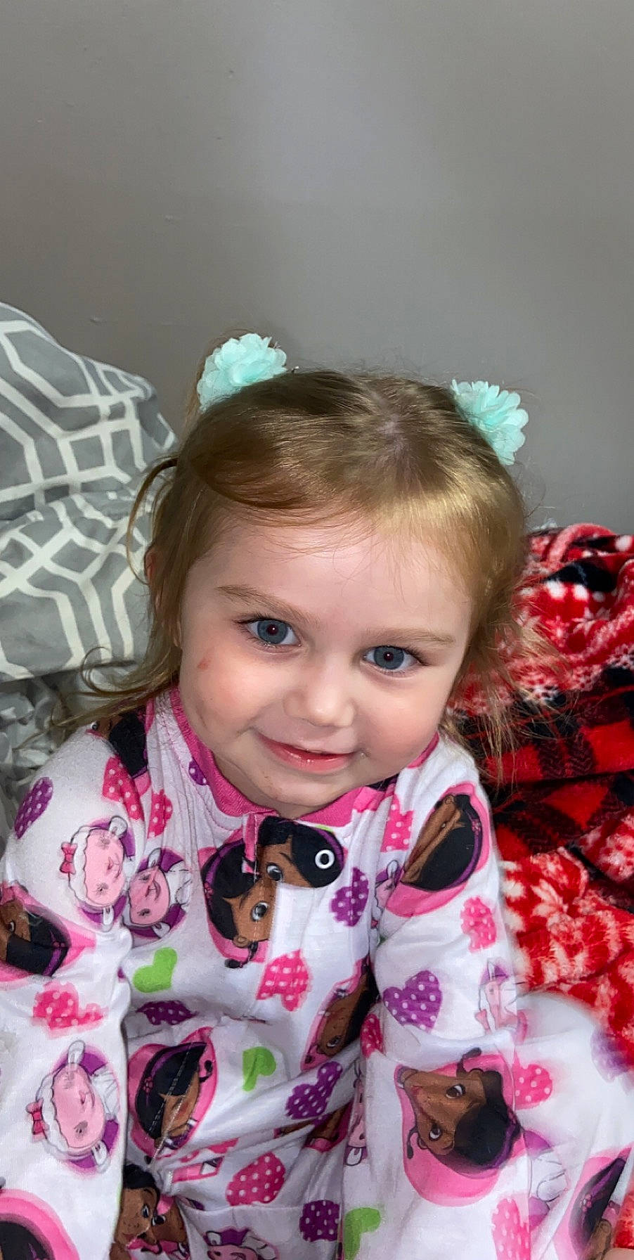 Brylee is registered to the contest to win money with this photo: baby, baby_toddler_clothing, child, child_model, costume_accessory, embellishment, eye, hair_accessory, headband, headpiece, joy, mouth, nightwear, pattern, person, pink, stuffed_toy, toddler, toy