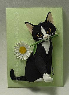 Eva a rejoint le concours — aidez-le/la à gagner de superbes lots ! art, box, carnivore, cat, creative_arts, domestic_short_haired_cat, felidae, flower, flowering_plant, illustration, packaging_and_labeling, paper, paper_bag, paper_product, pedicel, petal, rectangle, small_to_medium_sized_cats, tail, whiskers