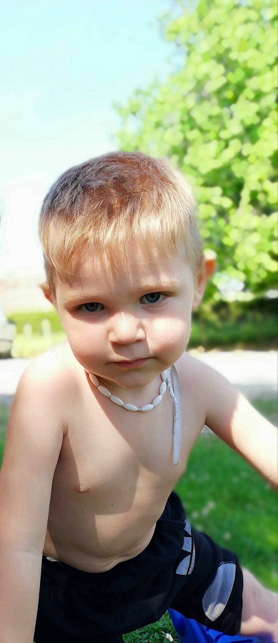 Reyven participe au concours pour gagner de l'argent avec cette photo : baby, blond, chest, child, child_model, ear, face, grass, hair, head, male, person, skin, smile, summer, toddler, trunk