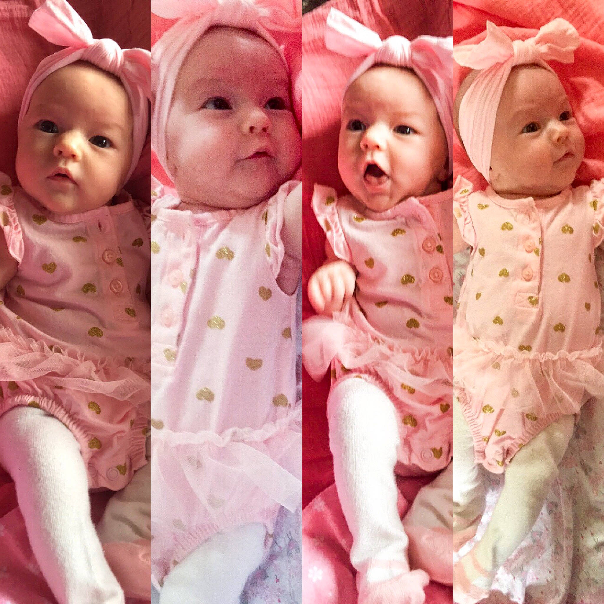 Flora is registered to the contest to win money with this photo: baby, baby_sleeping, baby_toddler_clothing, cheek, child, dress, ear, face, happy, head, headwear, outerwear, peach, person, pink, product, sibling, skin, sleeve, smile