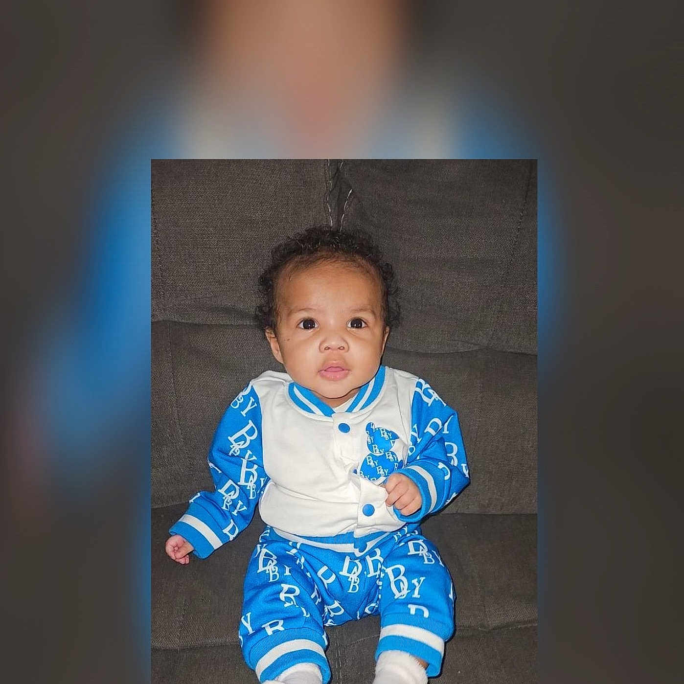 Kingston joined the competition — help win amazing prizes! baby, babylaughing, clothing, face, formalwear, happy, head, hosiery, pajamas, pants, person, photography, portrait, sitting, smile, sock, suit, yawning