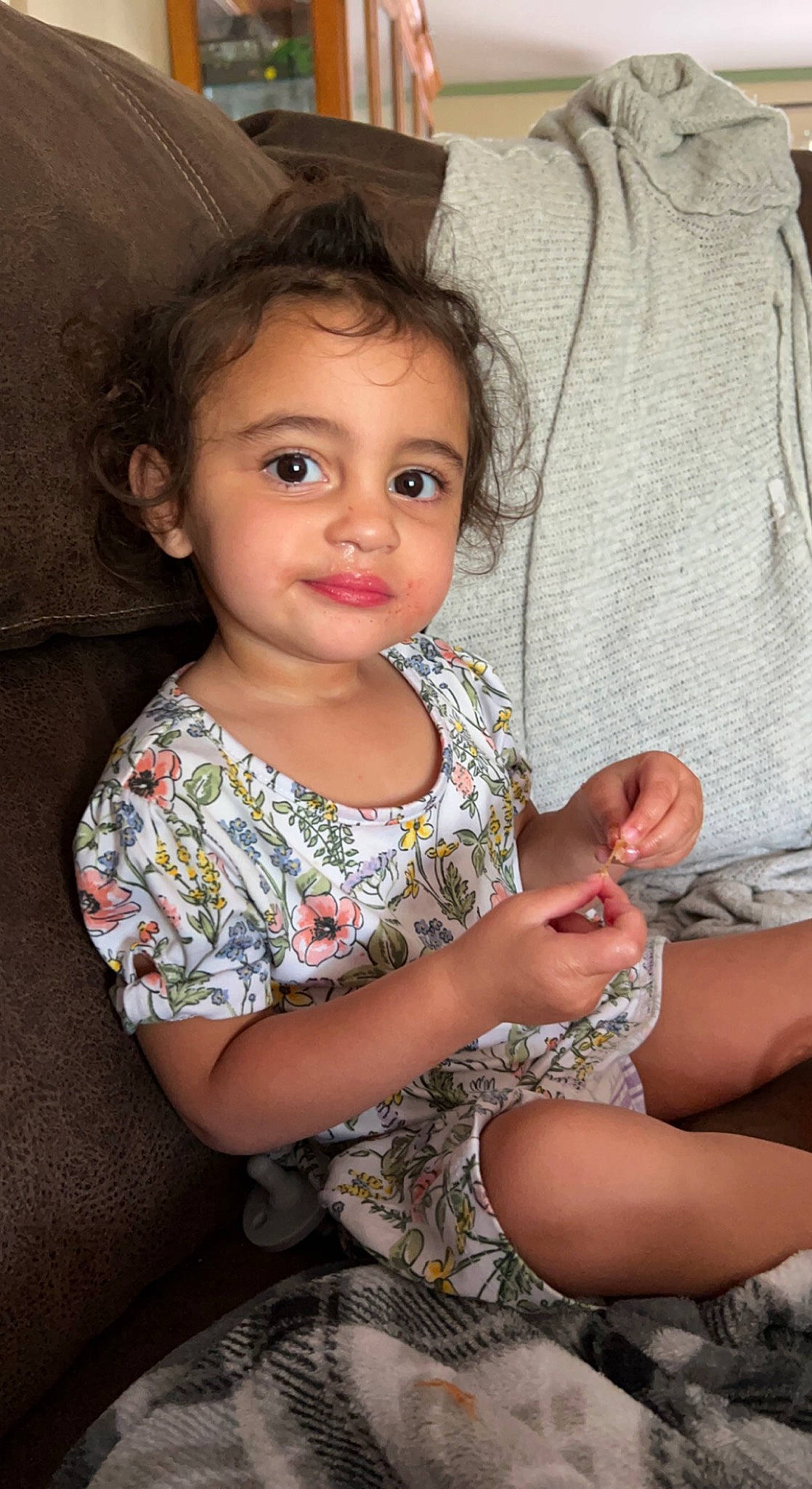 Stella is registered to the contest to win money with this photo: baby_toddler_clothing, cheek, chin, dress, eye, face, flash_photography, gesture, hair, hand, head, human, human_body, iris, joint, lip, nose, person, shoulder, skin