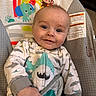 Ryley joined the competition — help win amazing prizes! baby, child, smile, onesie, shark, baby_chair, cartoon_animals, elephant, monkey, bird, rainbow, clothing, infant, cute, happy, portrait, indoor, face, baby_garment, toddler