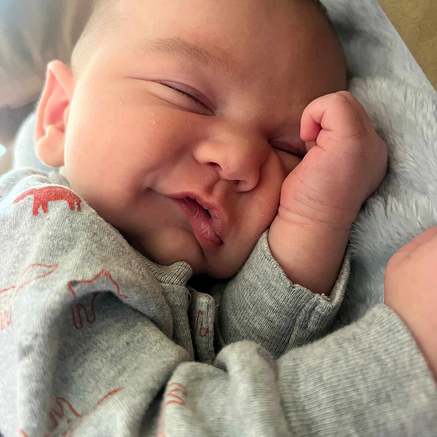 Mason Maxx joined the competition — help win amazing prizes! baby, blanket, face, happy, head, newborn, person, photography, portrait, quilt, sleeping, smile, yawning