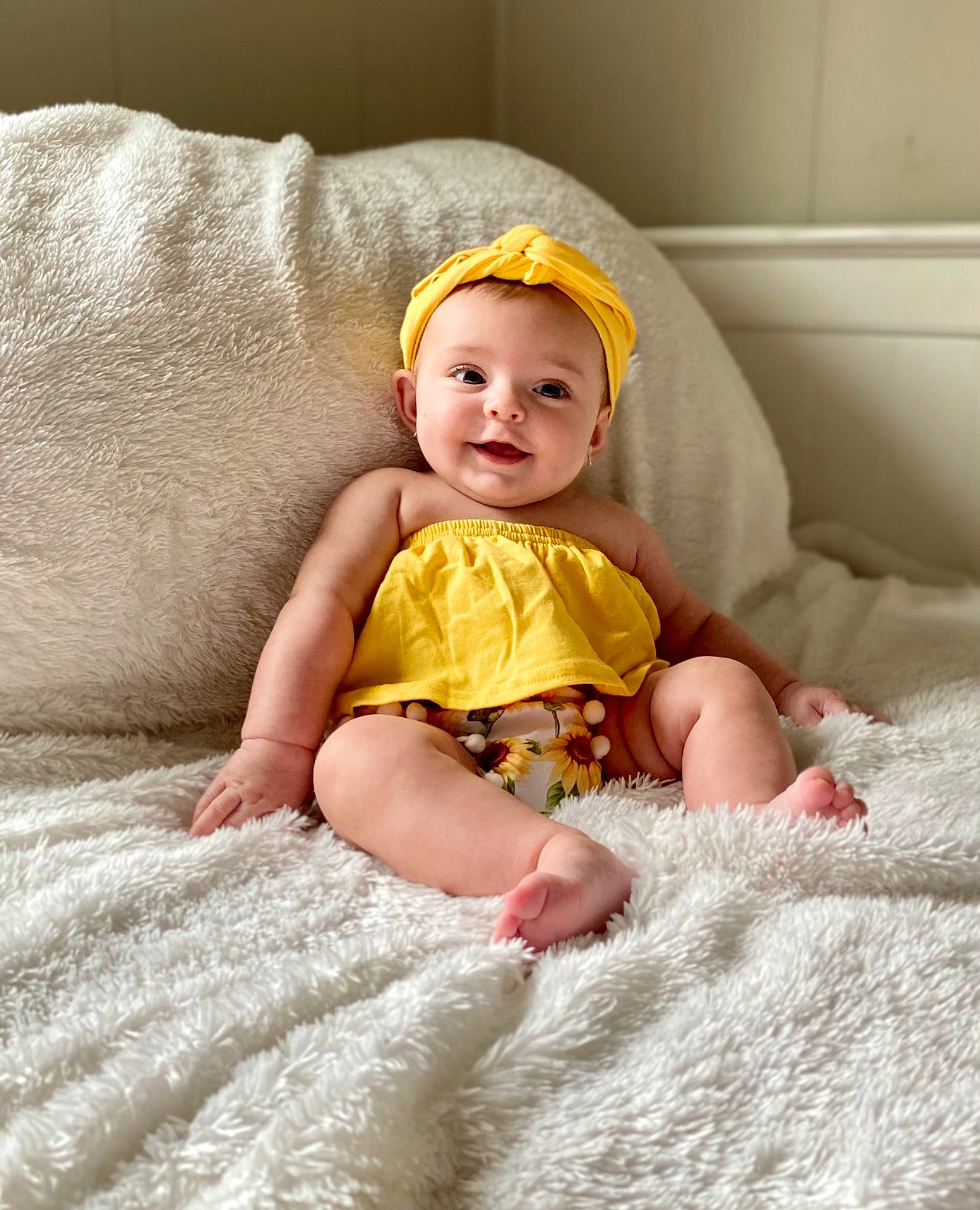 Annabeth joined the competition — help win amazing prizes! baby, baby_toddler_clothing, cheek, child, comfort, dress, eye, flash_photography, fun, happy, head, headgear, iris, leg, linens, person, sitting, skin, sleeve, smile