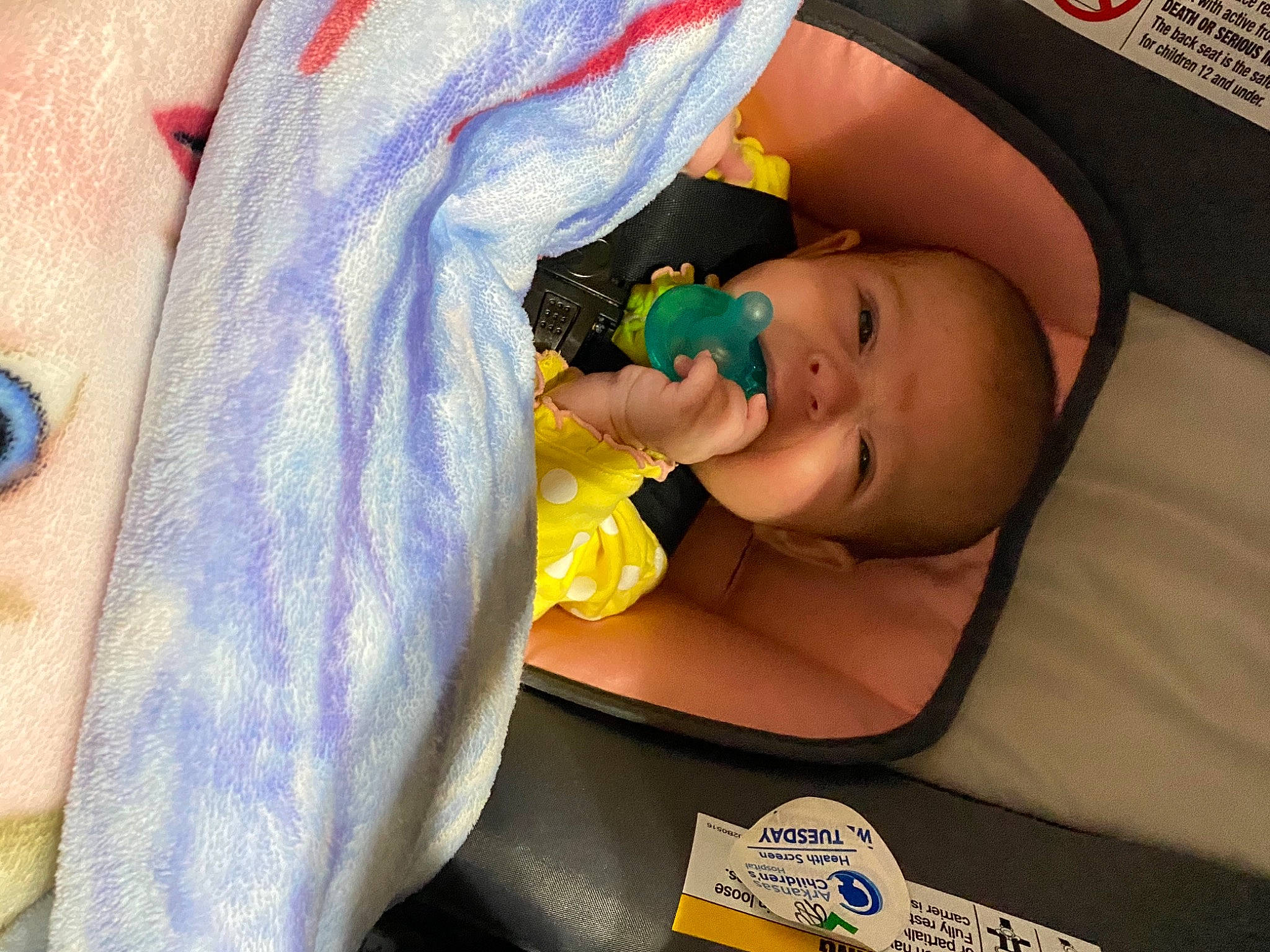 Annabeth is registered to the contest to win money with this photo: baby, baby_products, child, comfort, ear, electric_blue, eyelash, finger, fun, gesture, happy, human_body, iris, lip, mouth, nail, nose, person, plastic_bottle, skin