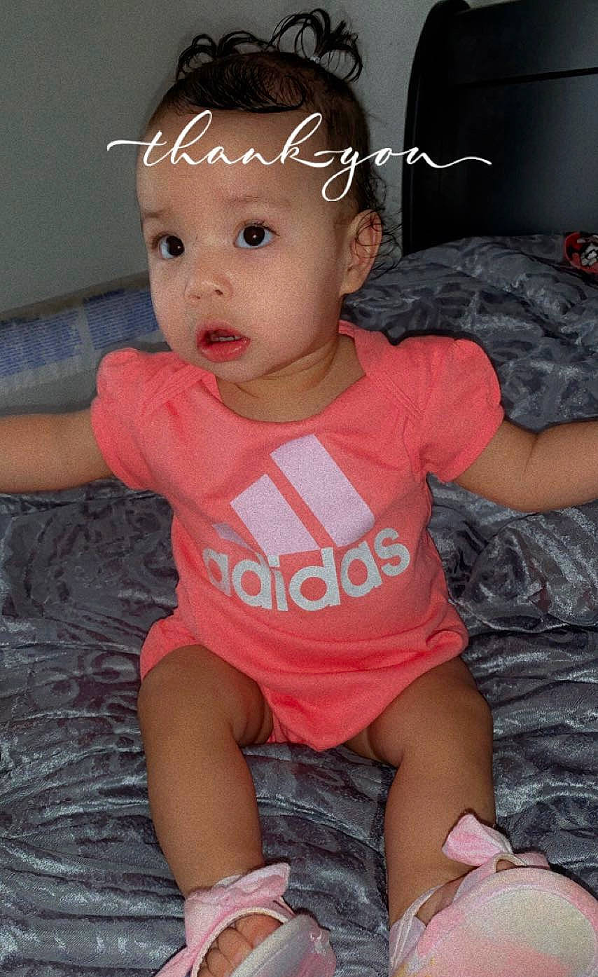 Liana joined the competition — help win amazing prizes! arm, baby, baby_toddler_clothing, cheek, child, cool, eyelash, fashion_accessory, finger, fun, happy, pattern, person, pink, sitting, skin, sleeve, sock, surprise, t_shirt