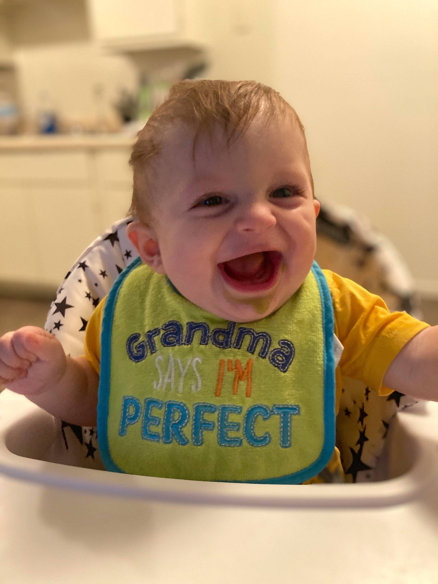 Larry joined the competition — help win amazing prizes! baby, child, facial_expression, laugh, person, smile, toddler