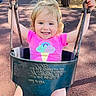 Ila Mae joined the competition — help win amazing prizes! baby, bodypart, clothing, face, finger, grass, head, nature, outdoorplayarea, outdoors, park, person, photography, plant, playarea, portrait, summer, swing, t_shirt, toy