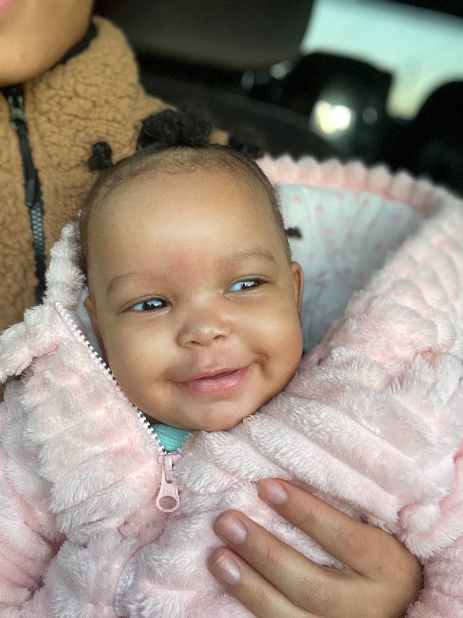 Kelsea joined the competition — help win amazing prizes! baby, baby_toddler_clothing, cheek, child, eyebrow, eyelash, facial_expression, finger, fur, happy, iris, joy, lip, nail, organ, person, plush, skin, stuffed_toy, thumb