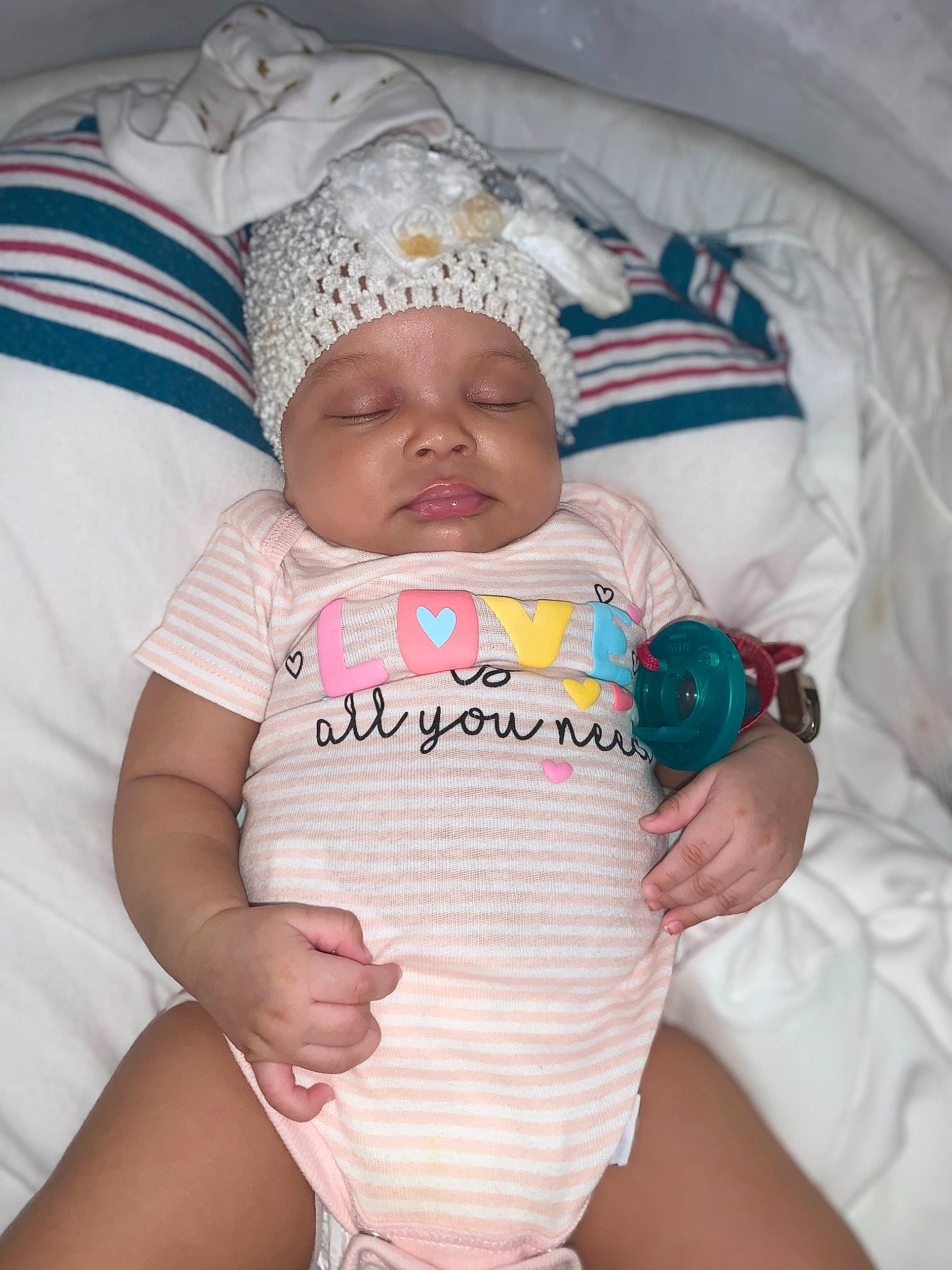 Kelsea is registered to the contest to win money with this photo: baby, baby_products, baby_safety, baby_sleeping, baby_toddler_clothing, bed, bed_sheet, bedding, bedtime, blanket, cheek, child, comfort, finger, hand, headwear, linens, nap, person, skin