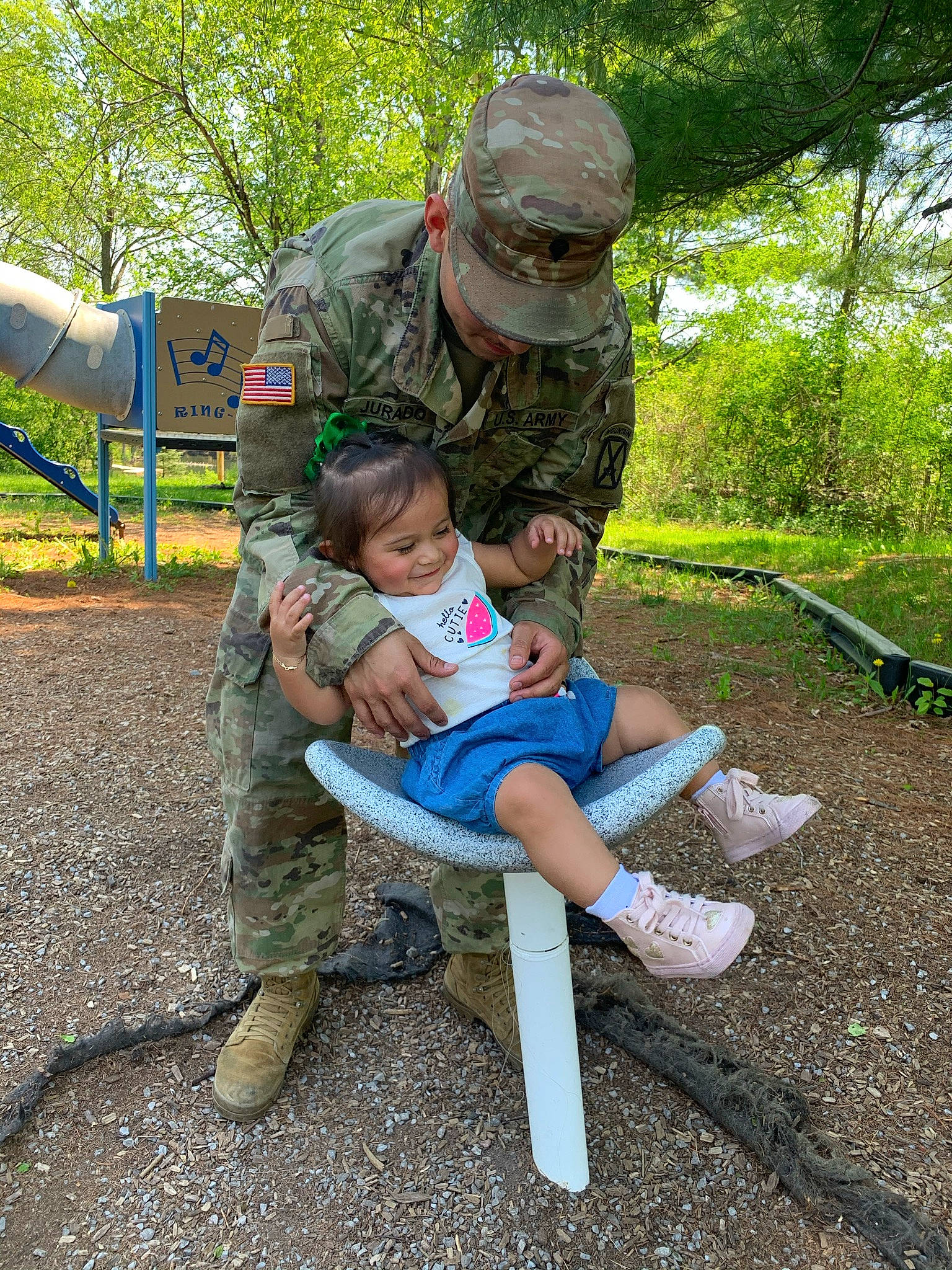 Elaya Angelina joined the competition — help win amazing prizes! army, camouflage, footwear, grass, hat, leg, leisure, marines, military_camouflage, military_person, military_uniform, non_commissioned_officer, outdoor_furniture, people_in_nature, person, plant, recreation, shoe, sneakers, toddler