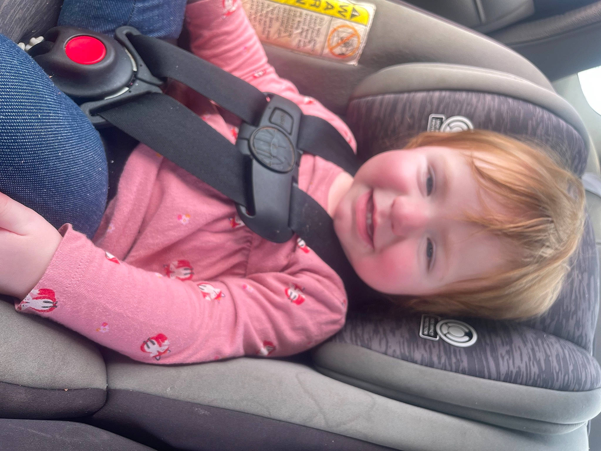Eilzbeth is registered to the contest to win money with this photo: auto_part, automotive_design, baby_in_car_seat, car_seat, car_seat_cover, child, comfort, family_car, gesture, head_restraint, joy, luxury_vehicle, motor_vehicle, person, seat_belt, smile, steering_part, steering_wheel, thigh, toddler
