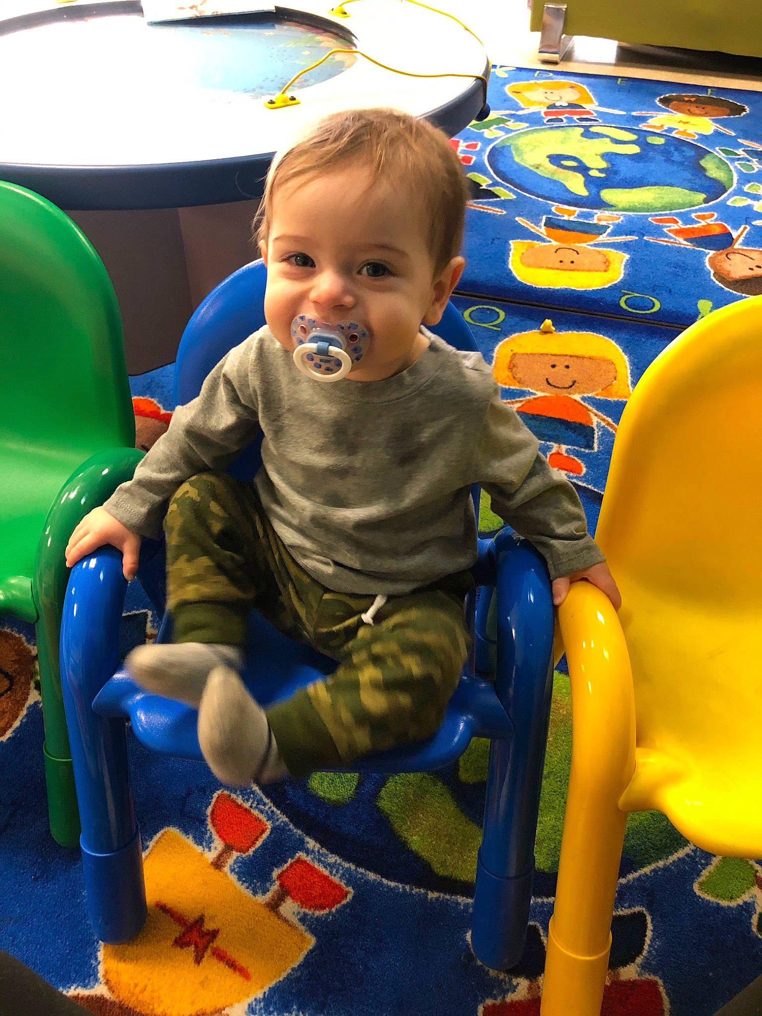 Sayge is registered to the contest to win money with this photo: baby, baby_playing_with_toys, baby_products, baby_toys, child, fun, joy, leisure, person, play, playset, product, sitting, toddler, toy, yellow