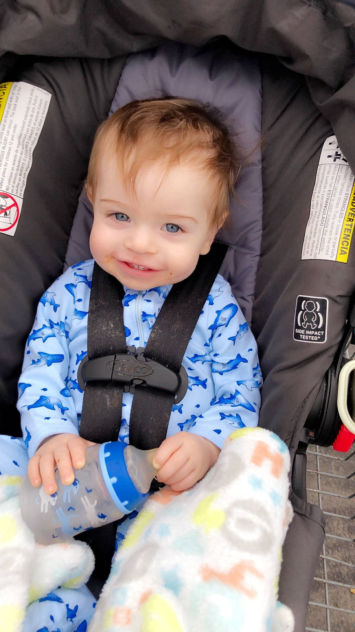 Sayge is registered to the contest to win money with this photo: baby, baby_carriage, baby_in_car_seat, baby_products, car_seat, child, person, product, toddler