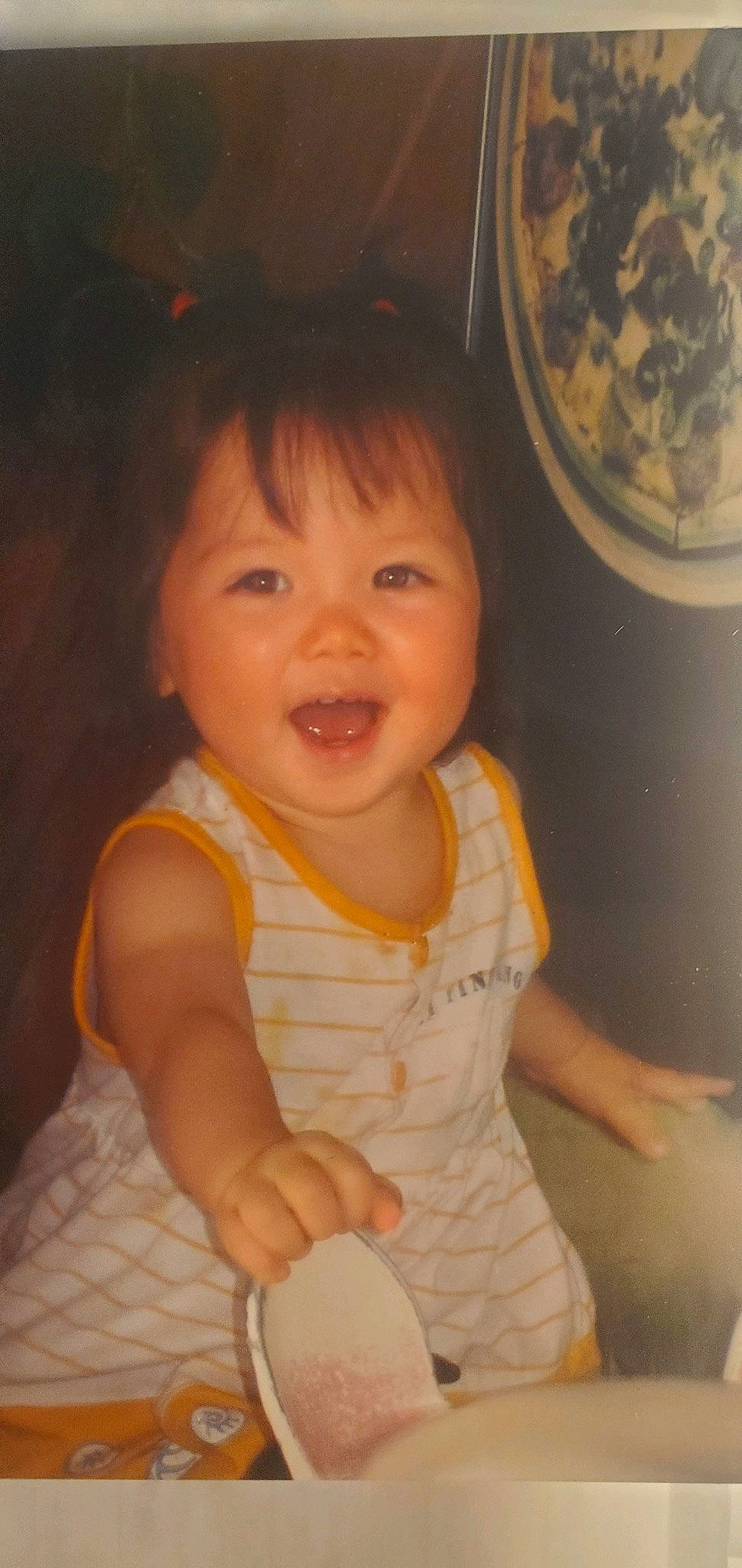 Jess joined the competition — help win amazing prizes! arm, baby, baby_toddler_clothing, cheek, child, dress, finger, fun, gesture, happy, iris, lip, mouth, nose, person, sitting, skin, sleeve, smile, thumb