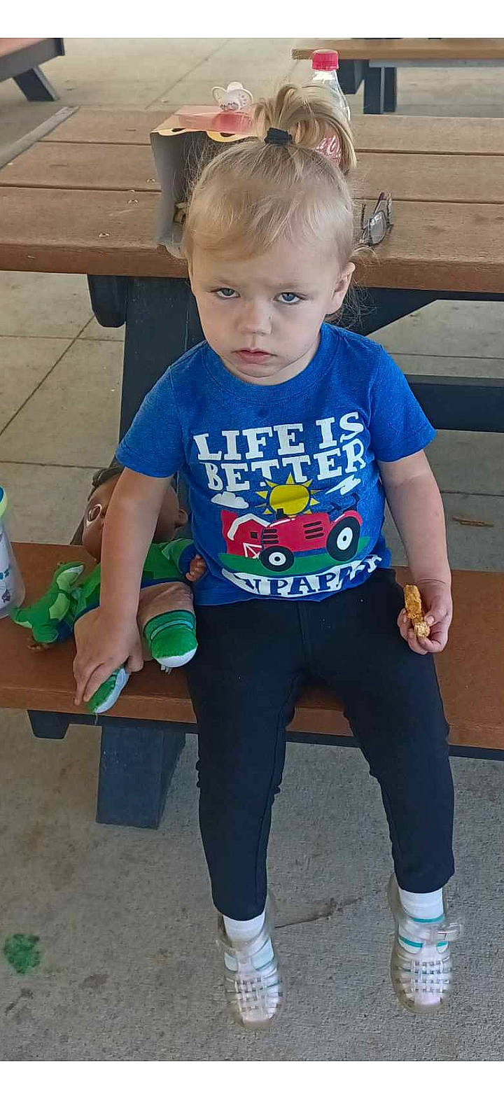 Kaya joined the competition — help win amazing prizes! baby_toddler_clothing, child, denim, electric_blue, flooring, fun, hairstyle, happy, head, joint, knee, person, shoe, sitting, sleeve, sportswear, t_shirt, thigh, toddler, waist