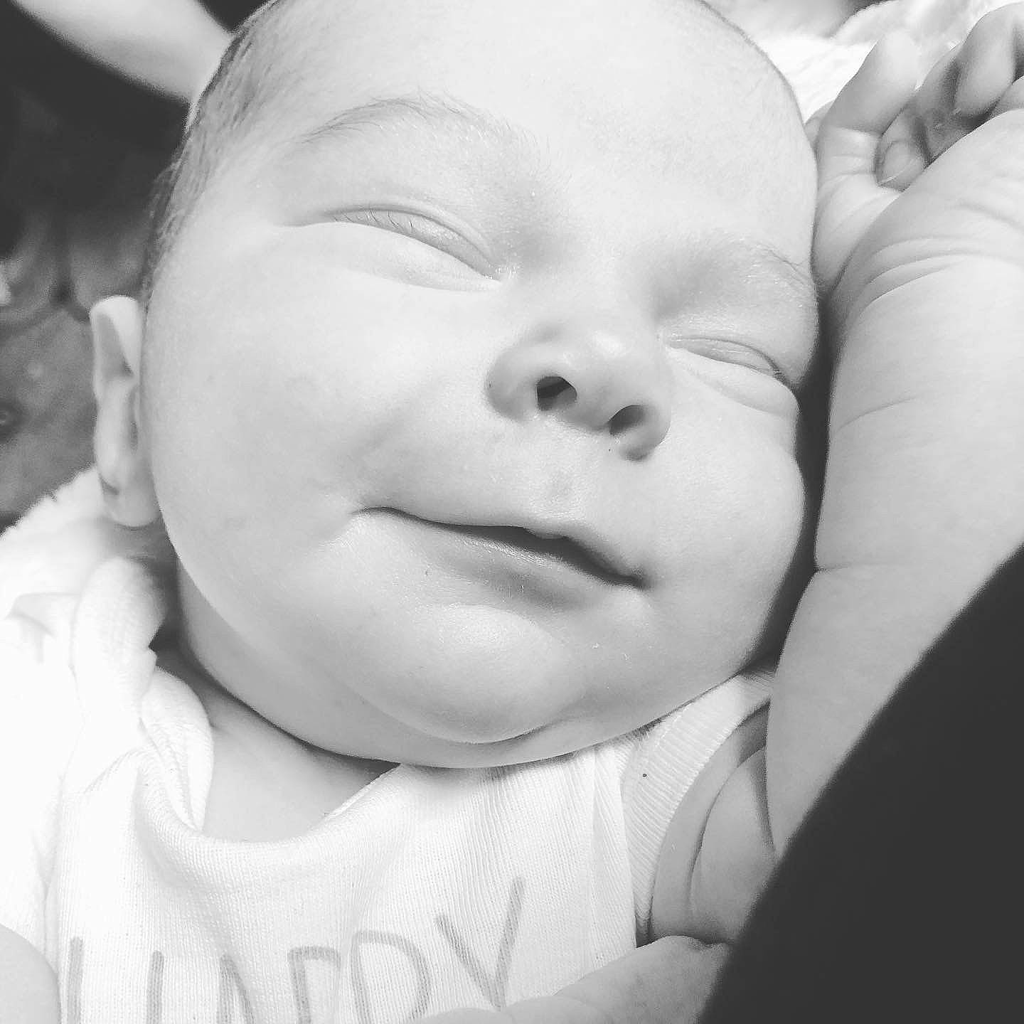 Blaize joined the competition — help win amazing prizes! baby, black_and_white, cheek, child, eye, face, facial_expression, happy, head, lip, monochrome, mouth, nose, person, photograph, photography, skin, sleep, smile, toddler