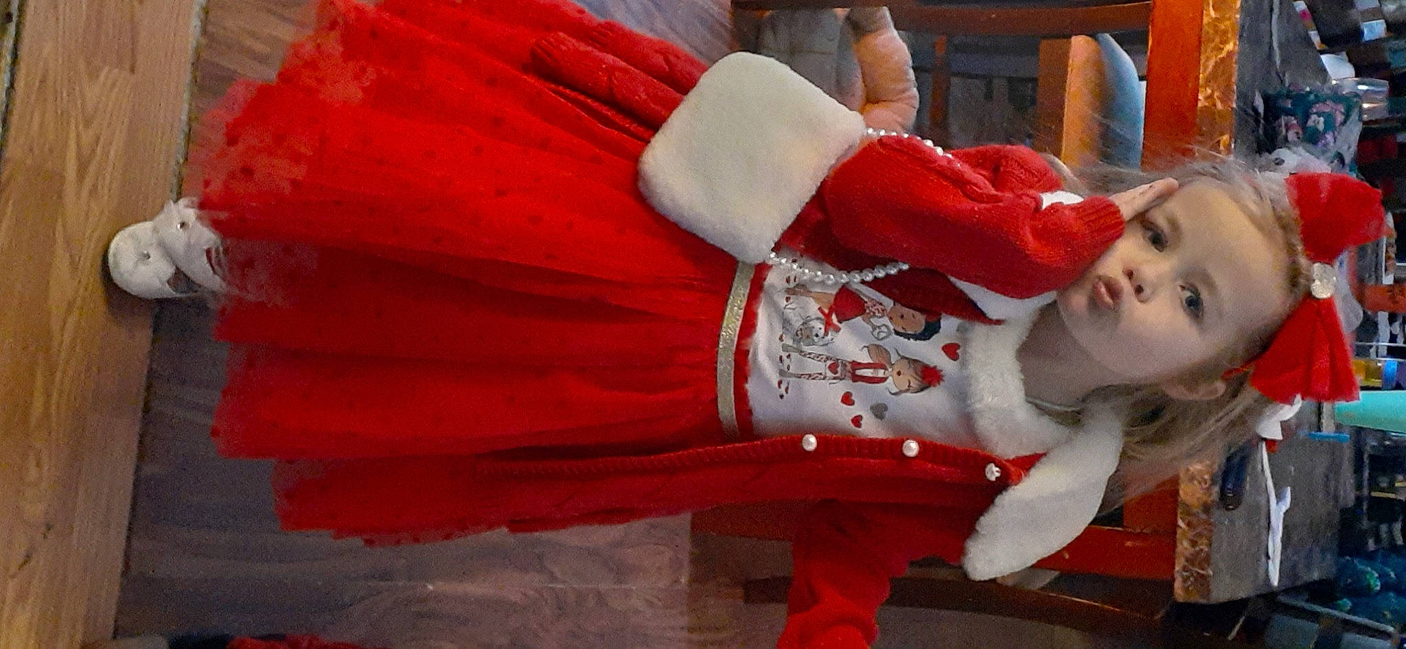 Lynnen joined the competition — help win amazing prizes! baby, baby_toddler_clothing, carmine, child, costume, embellishment, event, flesh, fun, orange, peach, person, sitting, sleeve, sock, toddler, tradition, wrist