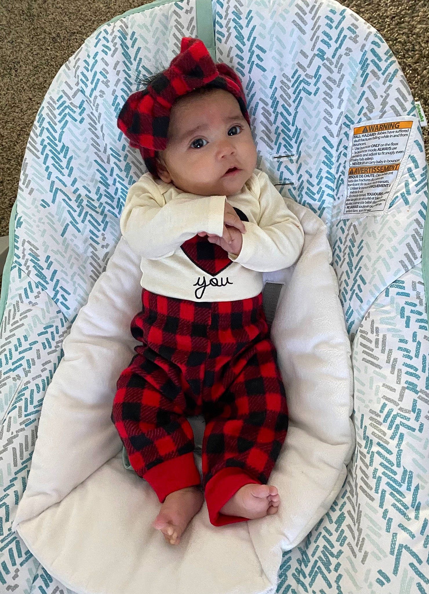 Kapri Mozes joined the competition — help win amazing prizes! baby, baby_toddler_clothing, cap, collar, comfort, doll, dress, eye, face, head, linens, pattern, person, plaid, plush, sleeve, stuffed_toy, tartan, textile, toddler