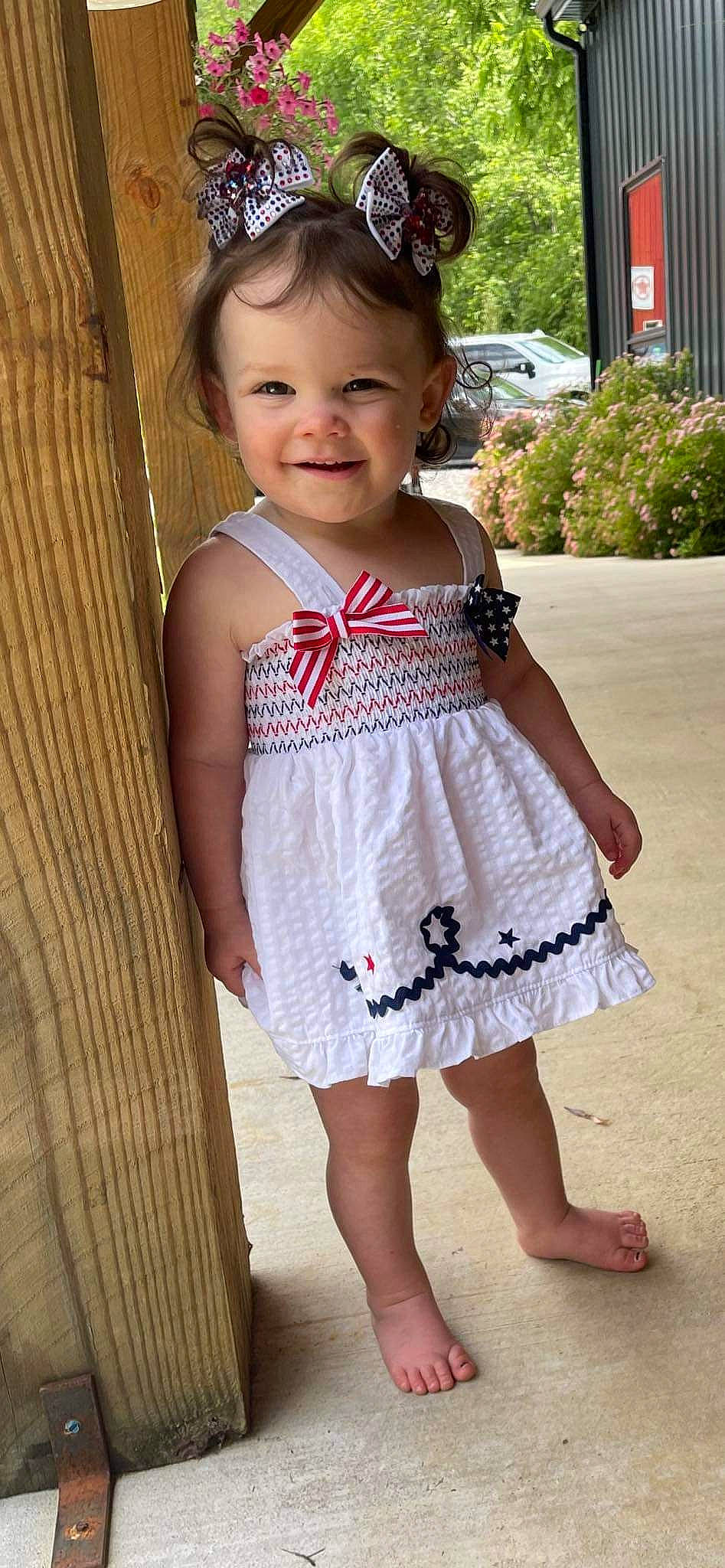 Amaryllis joined the competition — help win amazing prizes! baby, baby_toddler_clothing, child, clothing, day_dress, dress, foot, formal_wear, happy, human_leg, joy, magenta, one_piece_garment, pattern, person, pink, plant, skin, sleeve, smile