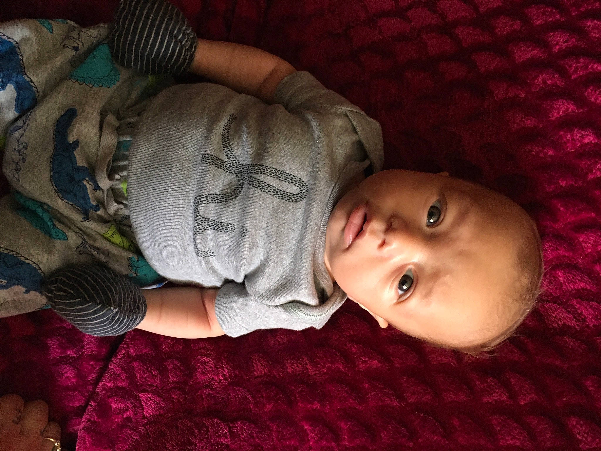 Anthony joined the competition — help win amazing prizes! baby, baby_toddler_clothing, cheek, child, comfort, grass, head, headgear, iris, lip, mouth, nose, pattern, person, room, sitting, skin, sleeve, toddler, tree