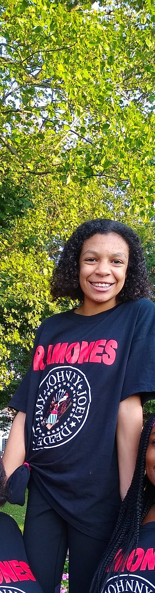 Harmony is registered to the contest to win money with this photo: black_hair, cool, hair, hairstyle, happy, joy, person, smile, t_shirt