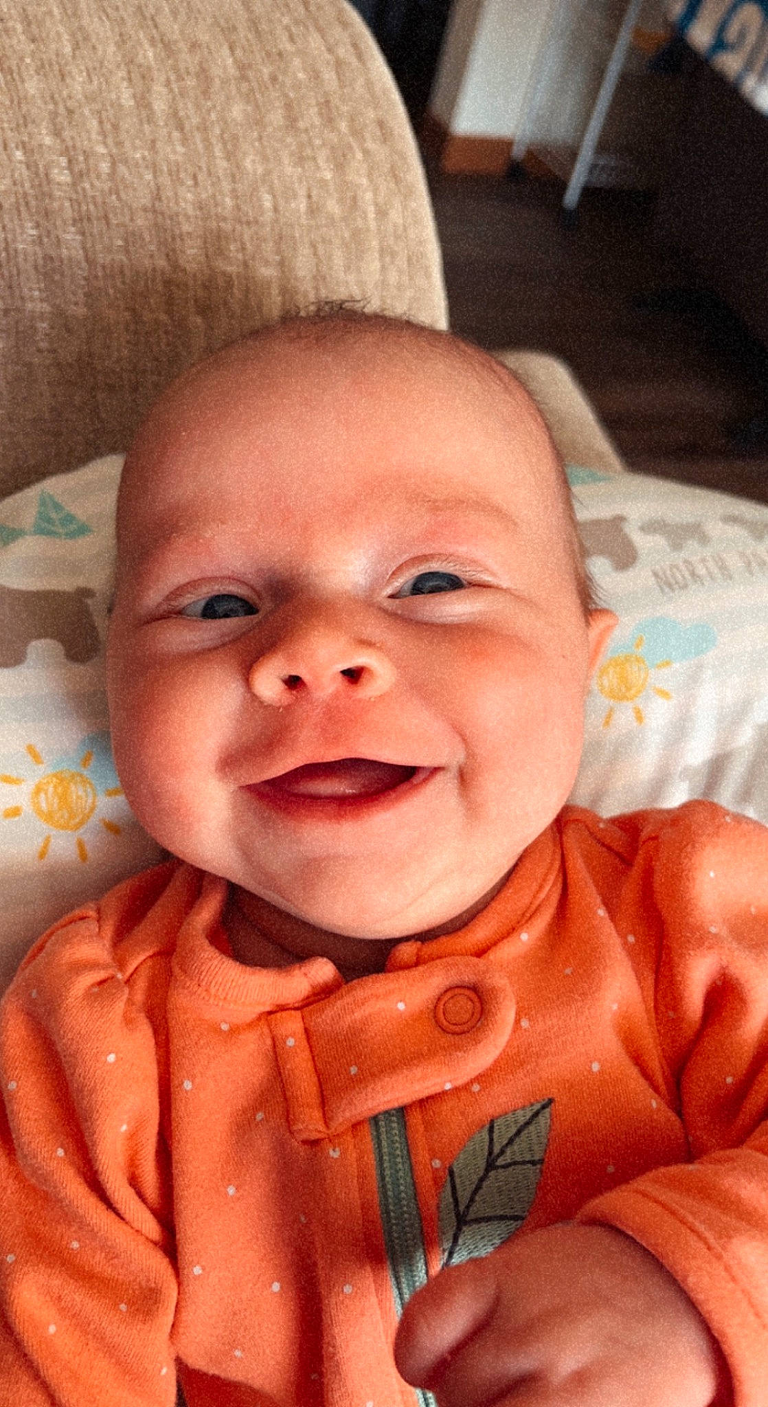 Caroline joined the competition — help win amazing prizes! baby, baby_toddler_clothing, cheek, chin, eye, eyebrow, face, forehead, happy, head, human_body, lip, mouth, neck, nose, organ, person, skin, sleeve, smile