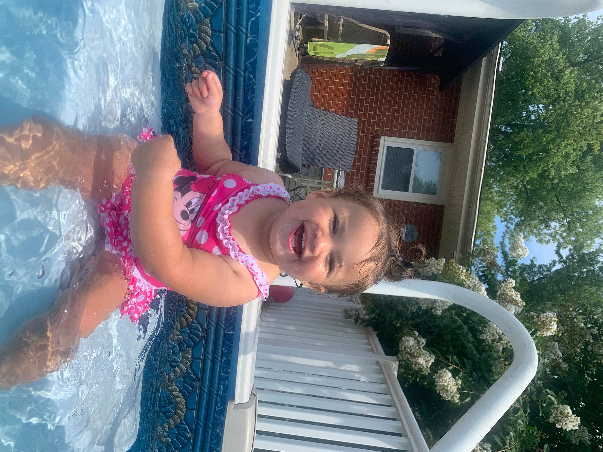 Evelynn joined the competition — help win amazing prizes! child, chute, fun, happy, joy, leisure, light, magenta, person, play, purple, recreation, smile, stairs, swimming_pool, swimwear, toddler, tree, vacation, water