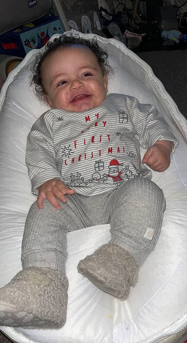 D'Angelo joined the competition — help win amazing prizes! baby, baby_toddler_clothing, cheek, child, comfort, eye, facial_expression, flash_photography, flooring, fun, happy, head, headgear, human_body, mouth, nose, person, skin, sleeve, smile