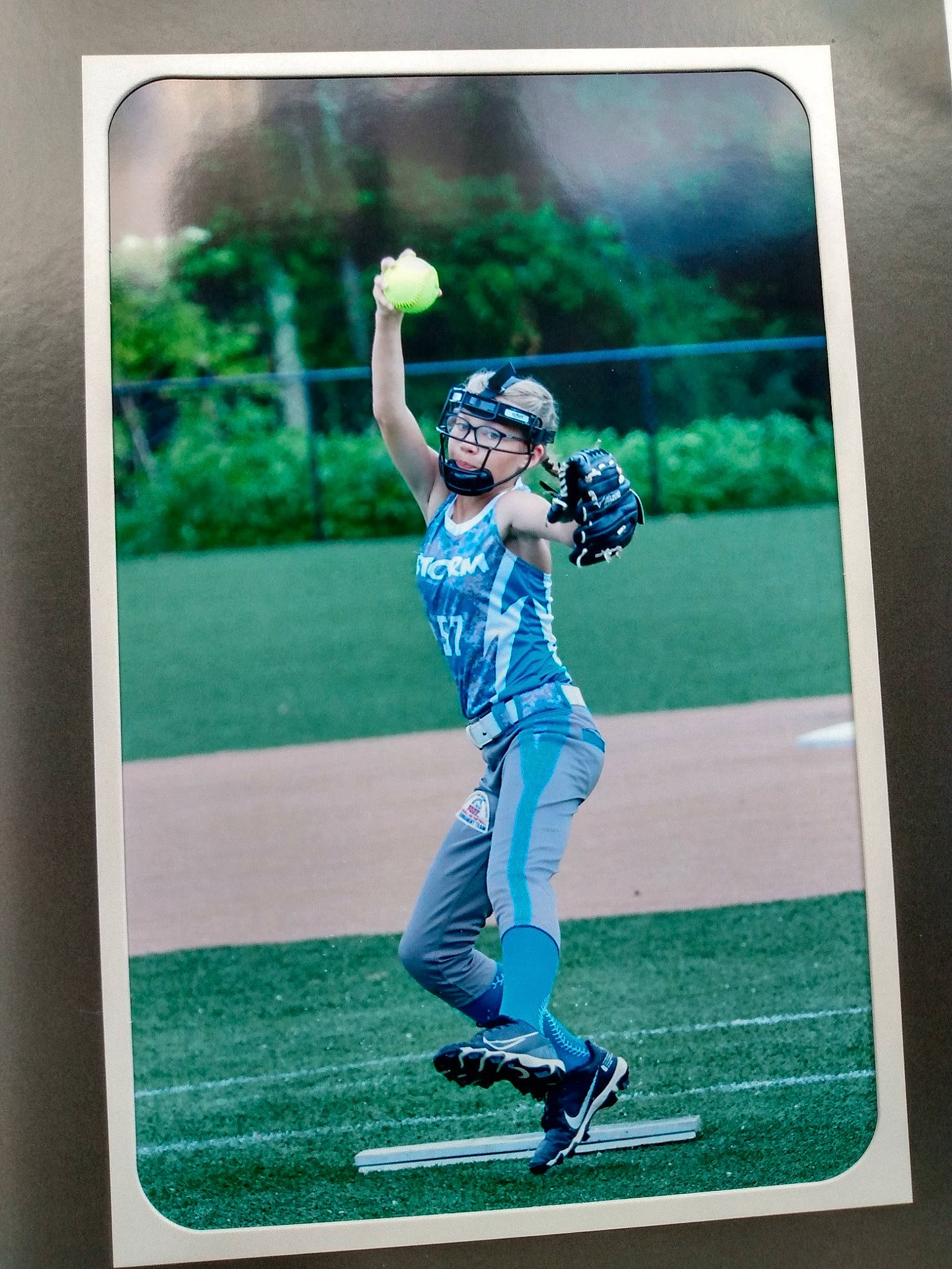 Leigha joined the competition — help win amazing prizes! advertising, ball, cleat, display_device, electric_blue, electronic_device, flash_photography, football, gadget, gesture, grass, happy, headwear, leisure, person, plant, player, recreation, sports, sports_gear