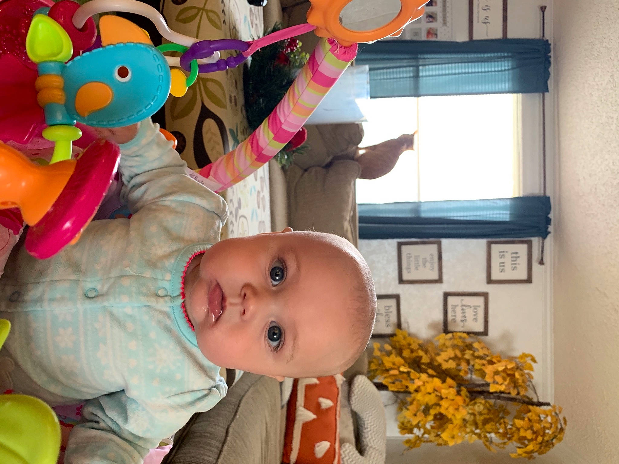 Delanie joined the competition — help win amazing prizes! baby_toys, child, ear, fawn, person, room, stuffed_toy, toddler