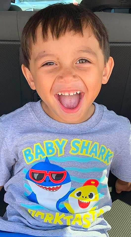 Justin joined the competition — help win amazing prizes! cheek, child, chin, cool, eye, face, facial_expression, forehead, fun, happy, head, jaw, laugh, mouth, nose, organ, person, smile, t_shirt, toddler