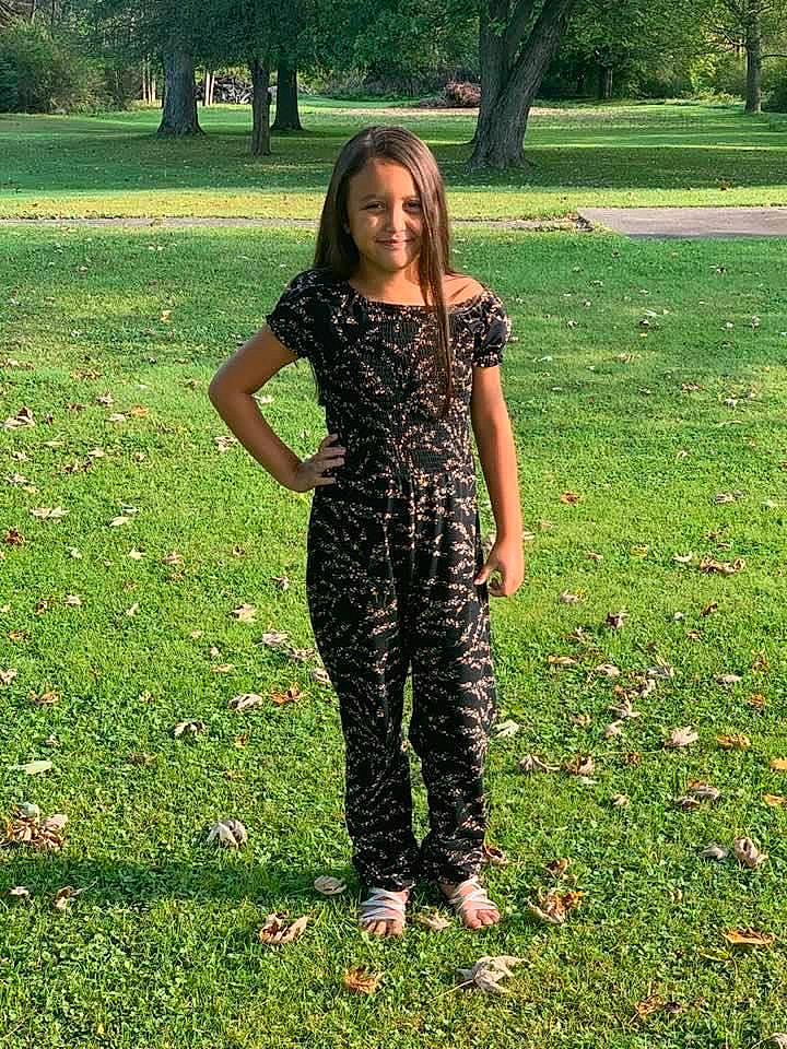 Saya is registered to the contest to win money with this photo: brown_hair, clothing, dress, fawn, grass, joy, long_hair, pattern, person, plant, shoulder, summer, tree, trousers