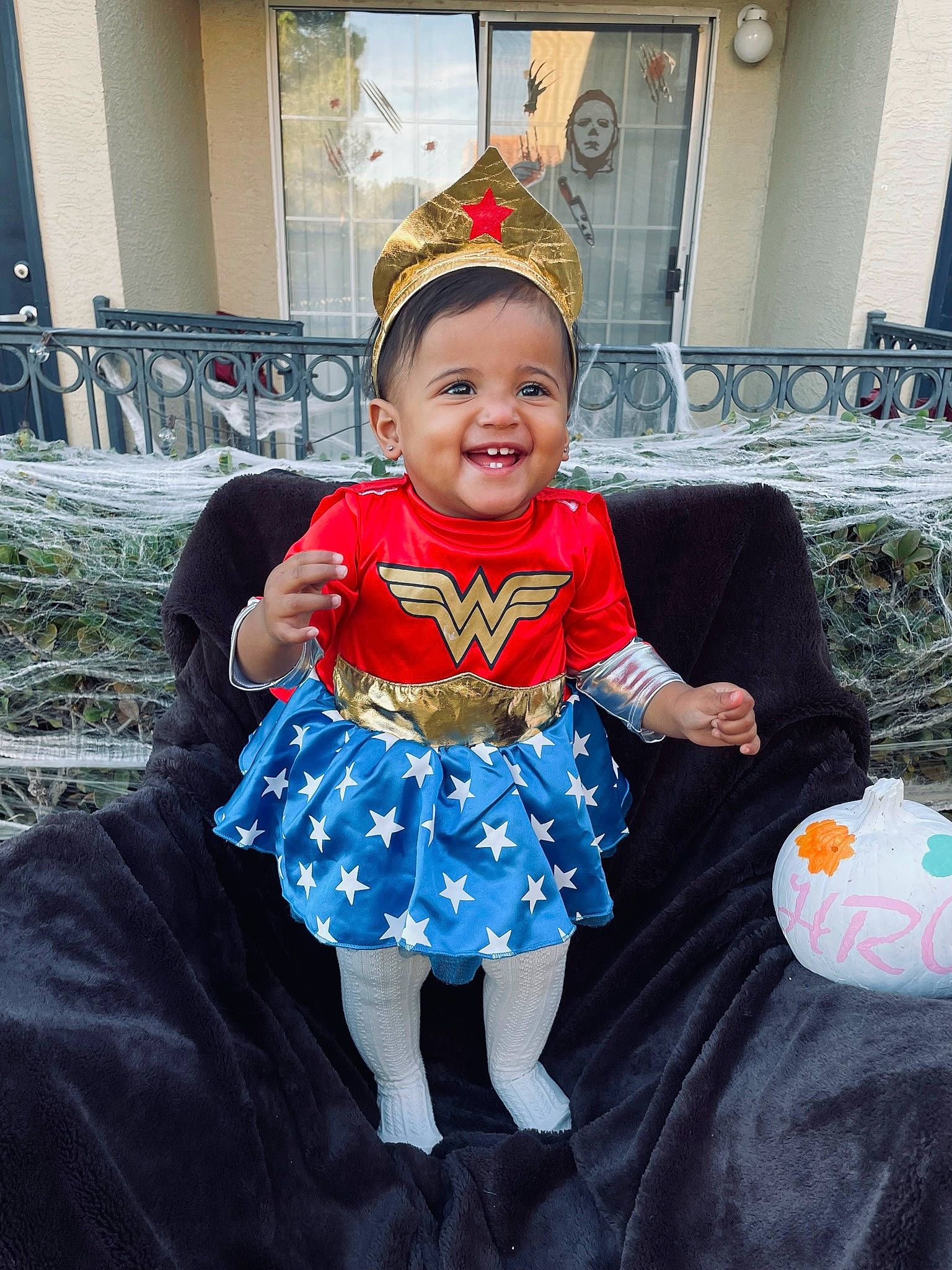 Hallie Rae is registered to the contest to win money with this photo: baby_toddler_clothing, child, costume, costume_hat, electric_blue, event, fictional_character, fun, happy, hat, holiday, joy, leisure, party_supply, people, person, personal_protective_equipment, recreation, smile, toddler