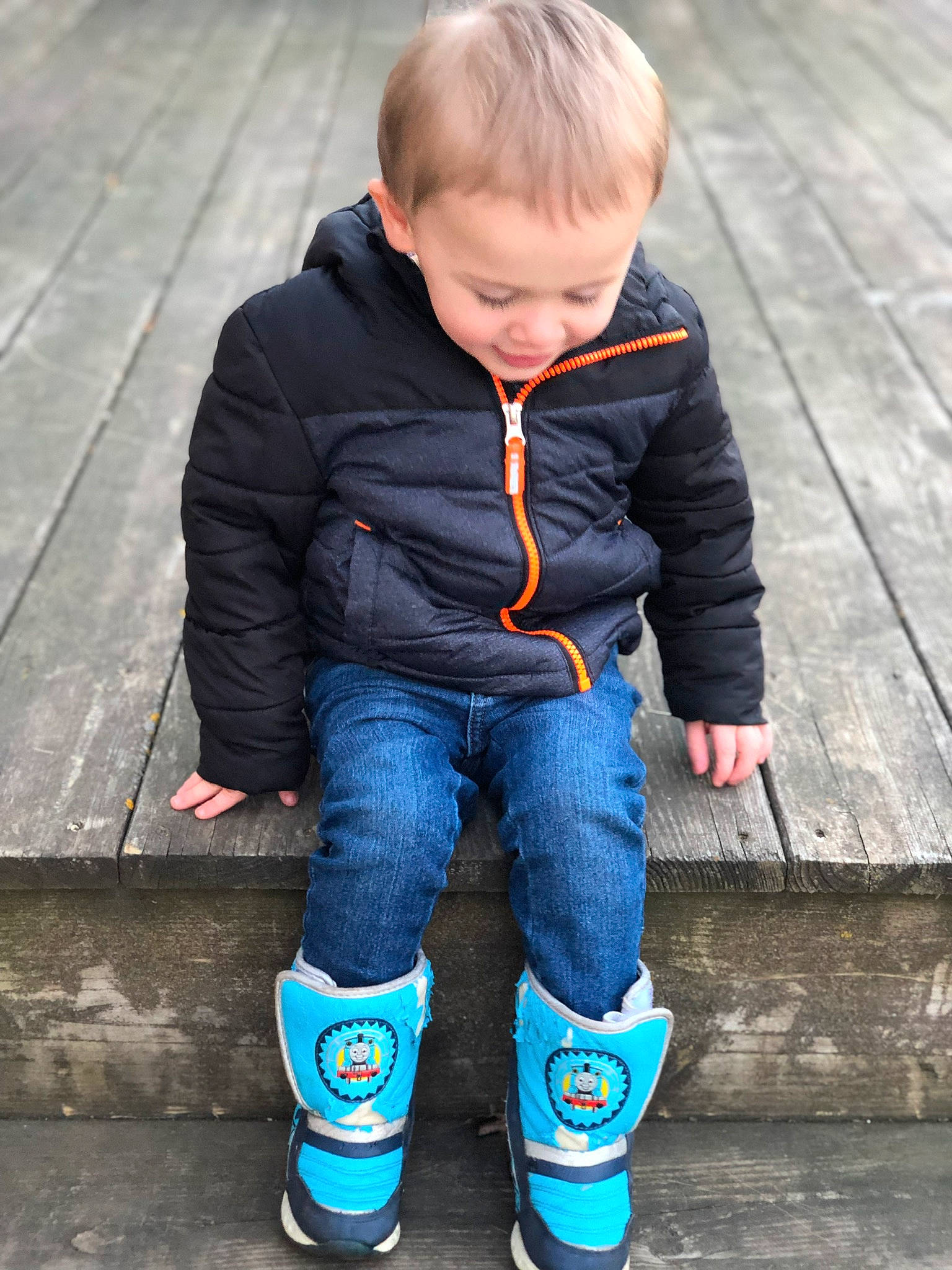 Michael joined the competition — help win amazing prizes! blue, child, cool, denim, electric_blue, footwear, jacket, jeans, leg, outerwear, person, shoe, sleeve, standing, t_shirt, toddler, trousers