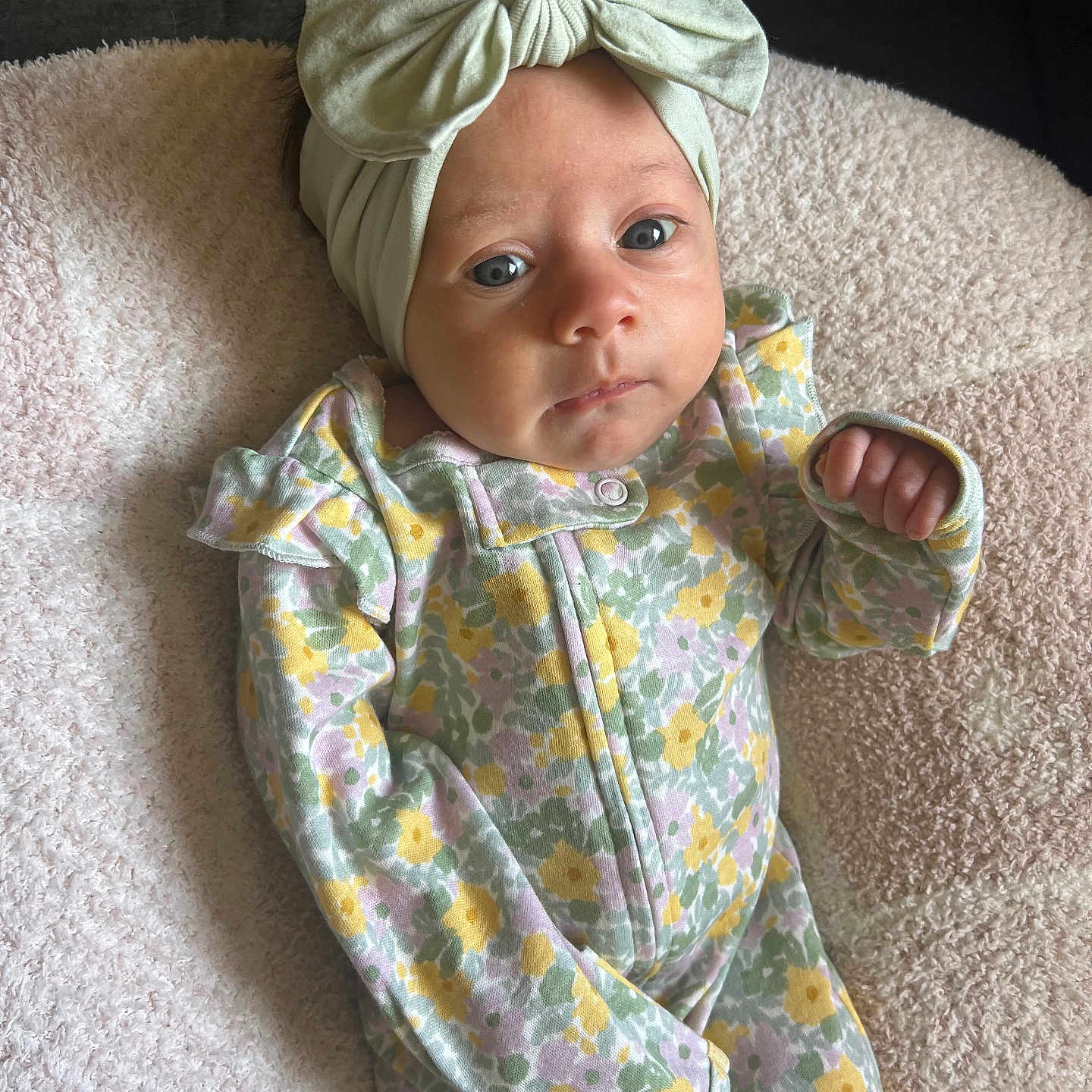 Luella joined the competition — help win amazing prizes! accessories, baby, blanket, bodypart, bonnet, clothing, couch, cushion, face, finger, furniture, hand, hat, head, homedecor, newborn, person, photography, portrait, tape