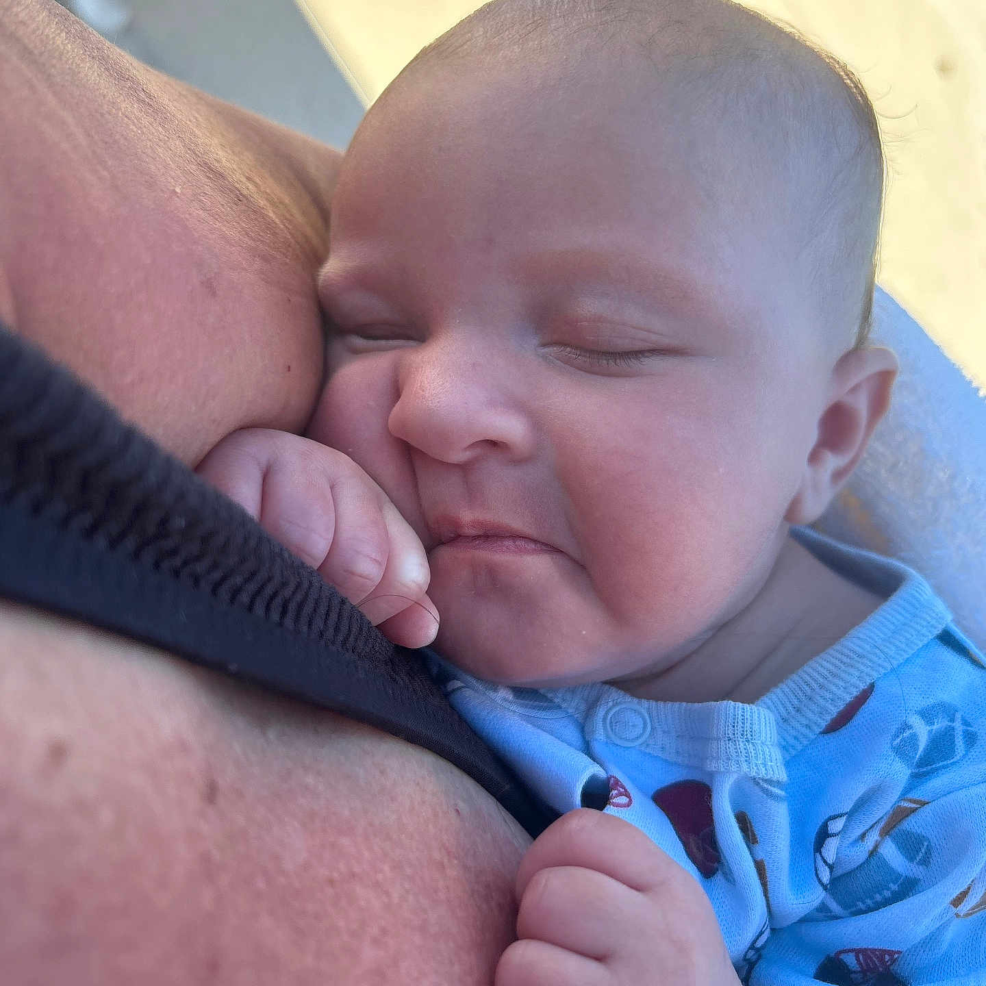 Gervonta is registered to the contest to win money with this photo: baby, blue_clothing, child, closeup, cuddle, cute, face, hand, human, indoor, infant, nap, newborn, onesie, peaceful, person, skin, sleeping, soft_light, tender