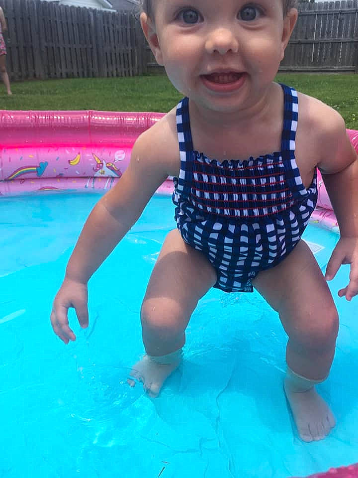 Journie is registered to the contest to win money with this photo: baby, baby_products, child, fun, leisure, person, play, product, recreation, smile, summer, swimming_pool, swimwear, toddler, water