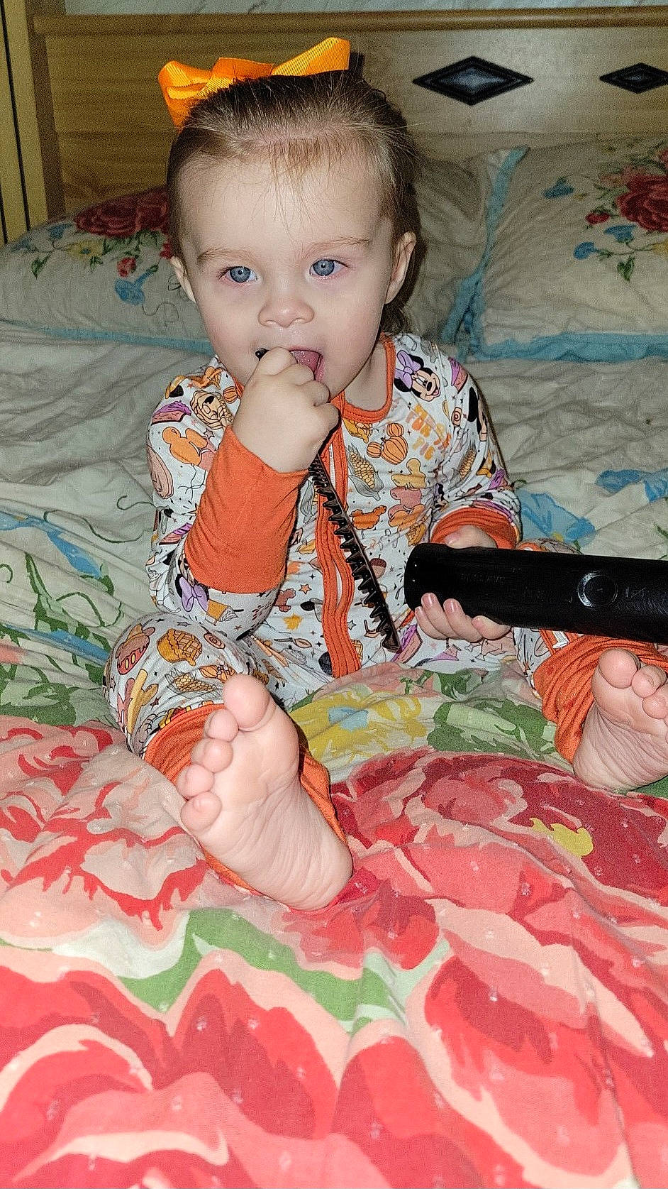 Aubriella is registered to the contest to win money with this photo: baby, baby_toddler_clothing, cheek, child, comfort, dress, eye, face, finger, hairstyle, hand, head, linens, organ, person, pink, product, skin, sleeve, textile