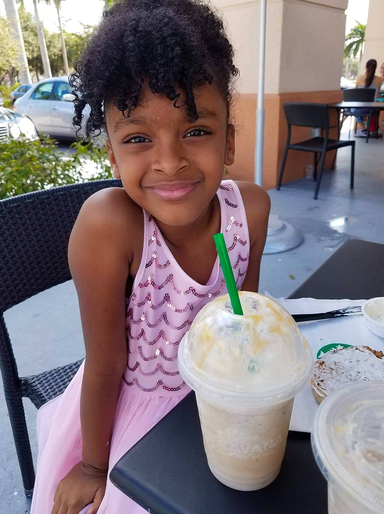 Kaylin joined the competition — help win amazing prizes! child, cuisine, dessert, drink, food, joy, milkshake, person, smoothie, sorbetes