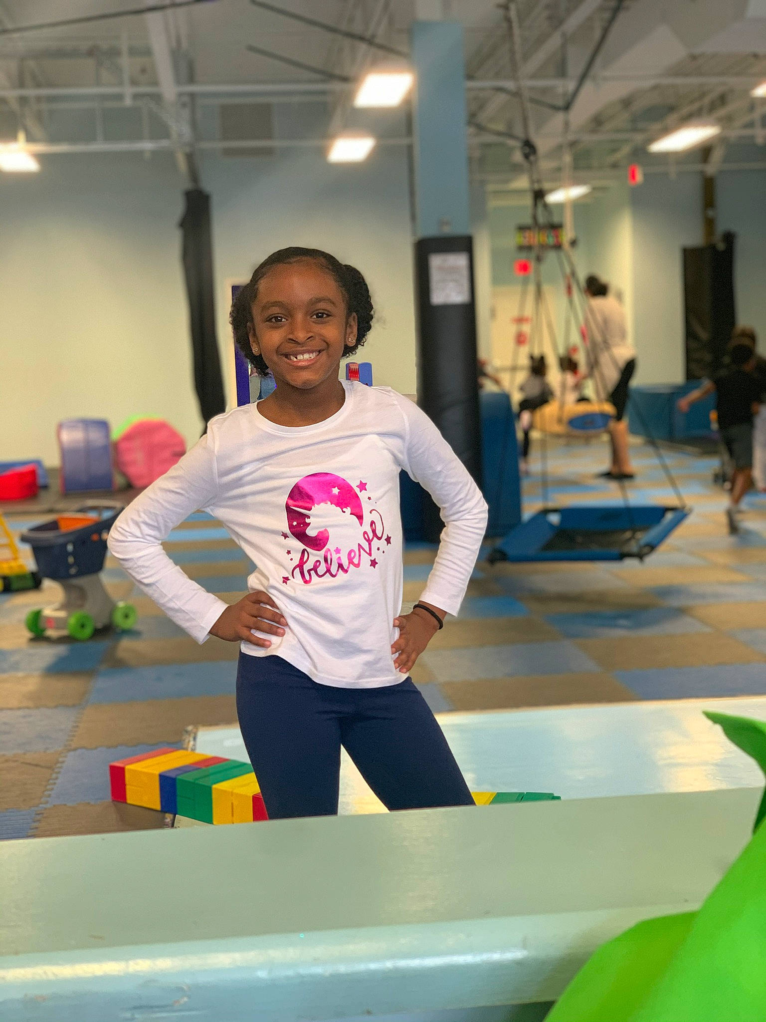 Kaylin joined the competition — help win amazing prizes! balance, child, joy, leisure, person, physical_fitness, recreation, sportswear, t_shirt